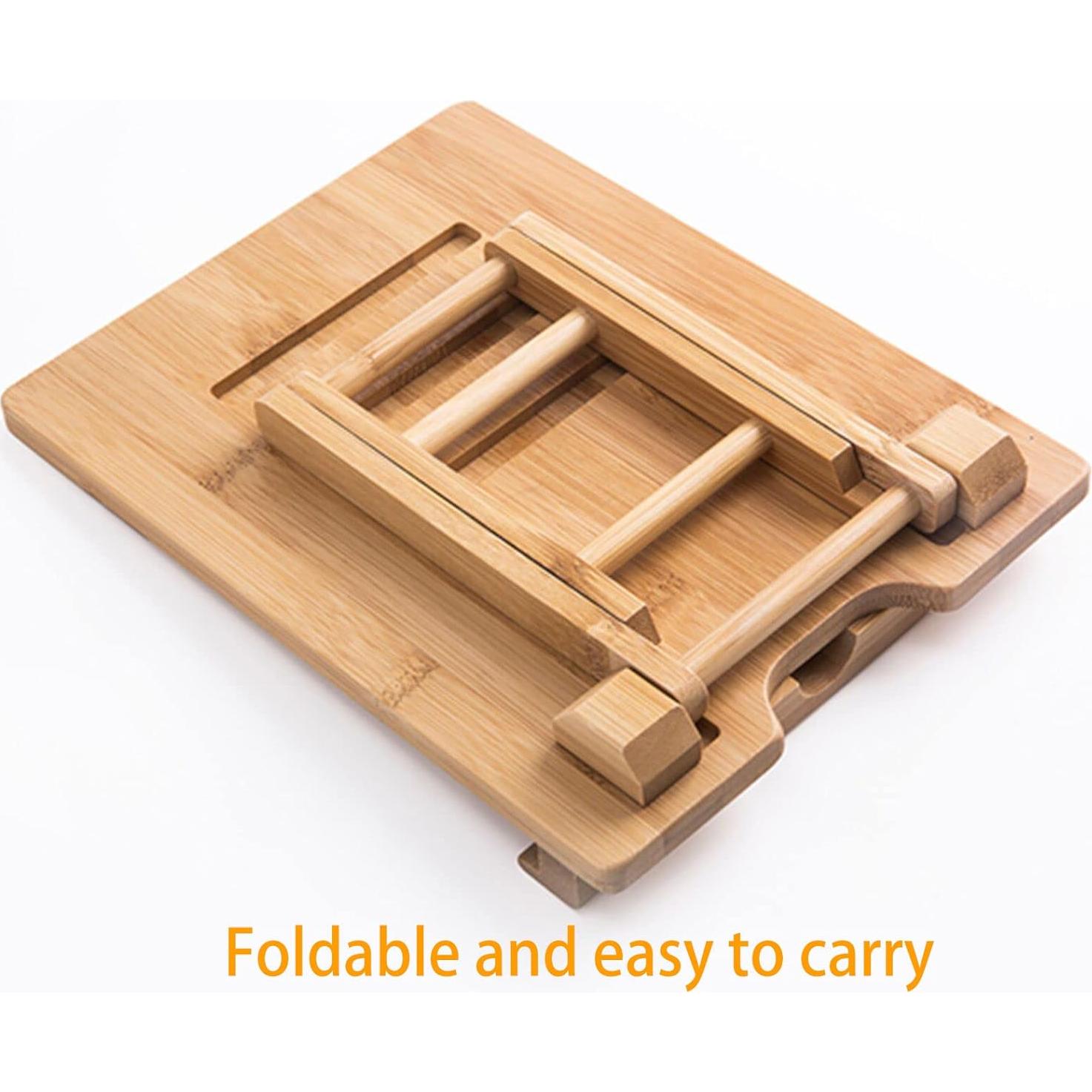 Soporte de Tableta de Bambú Healfyya Ajustable Plegable