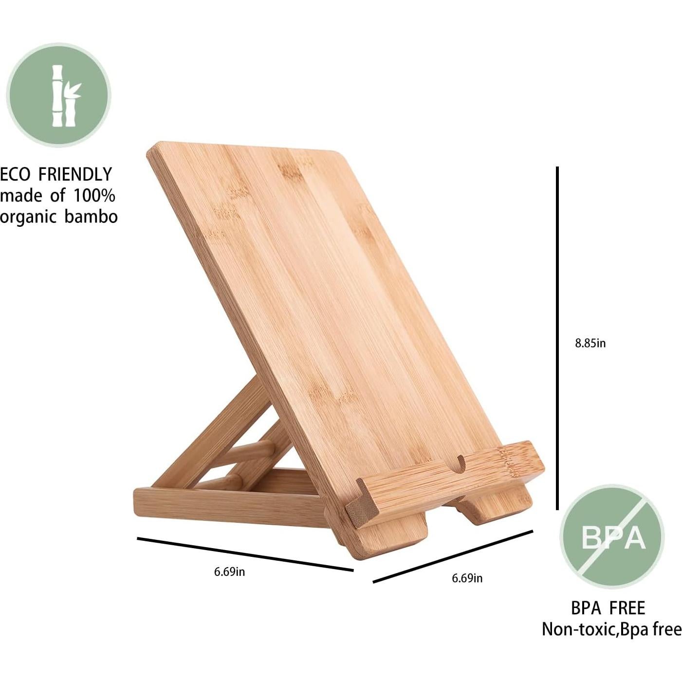 Soporte de Tableta de Bambú Healfyya Ajustable Plegable