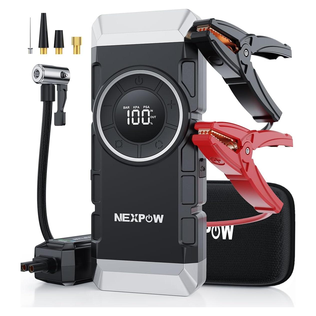 NEXPOW Arrancador de Batería 3000A con Compresor 150PSI