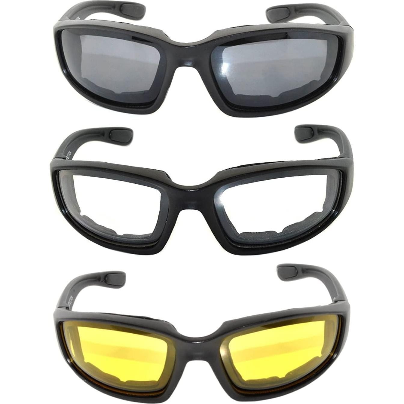 Juego de 3 gafas de sol para motocicleta UV400 - Unisex