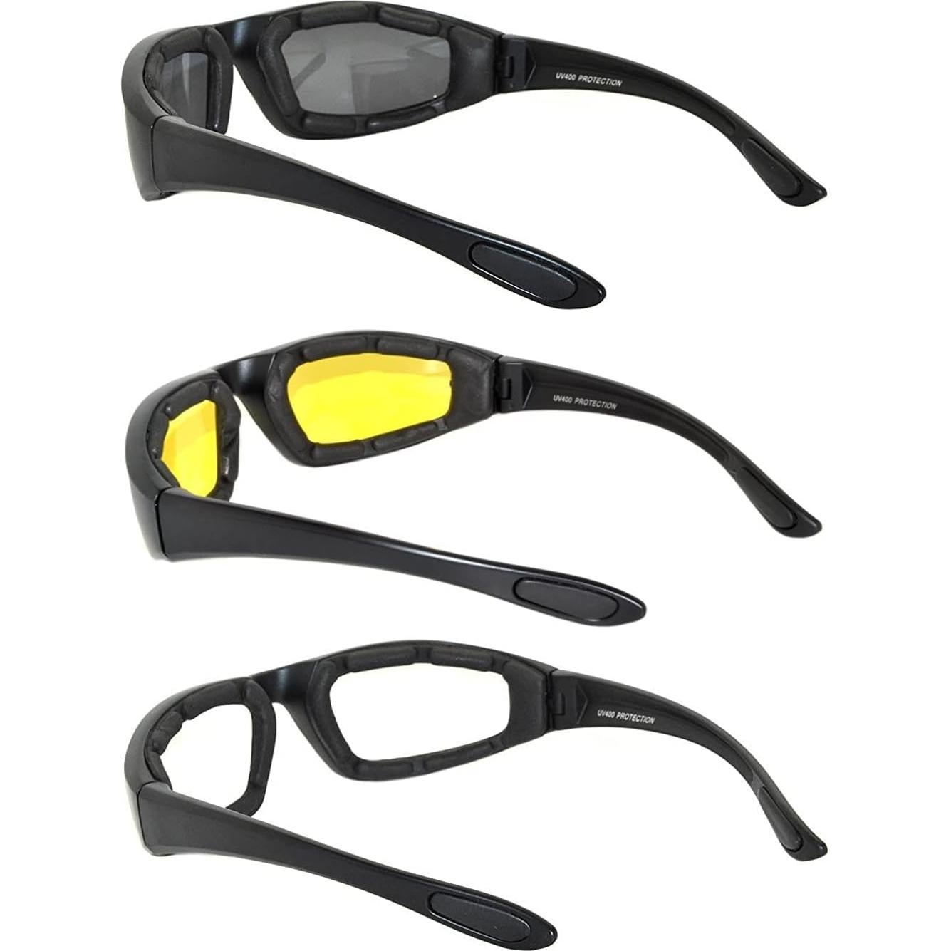 Juego de 3 gafas de sol para motocicleta UV400 - Unisex