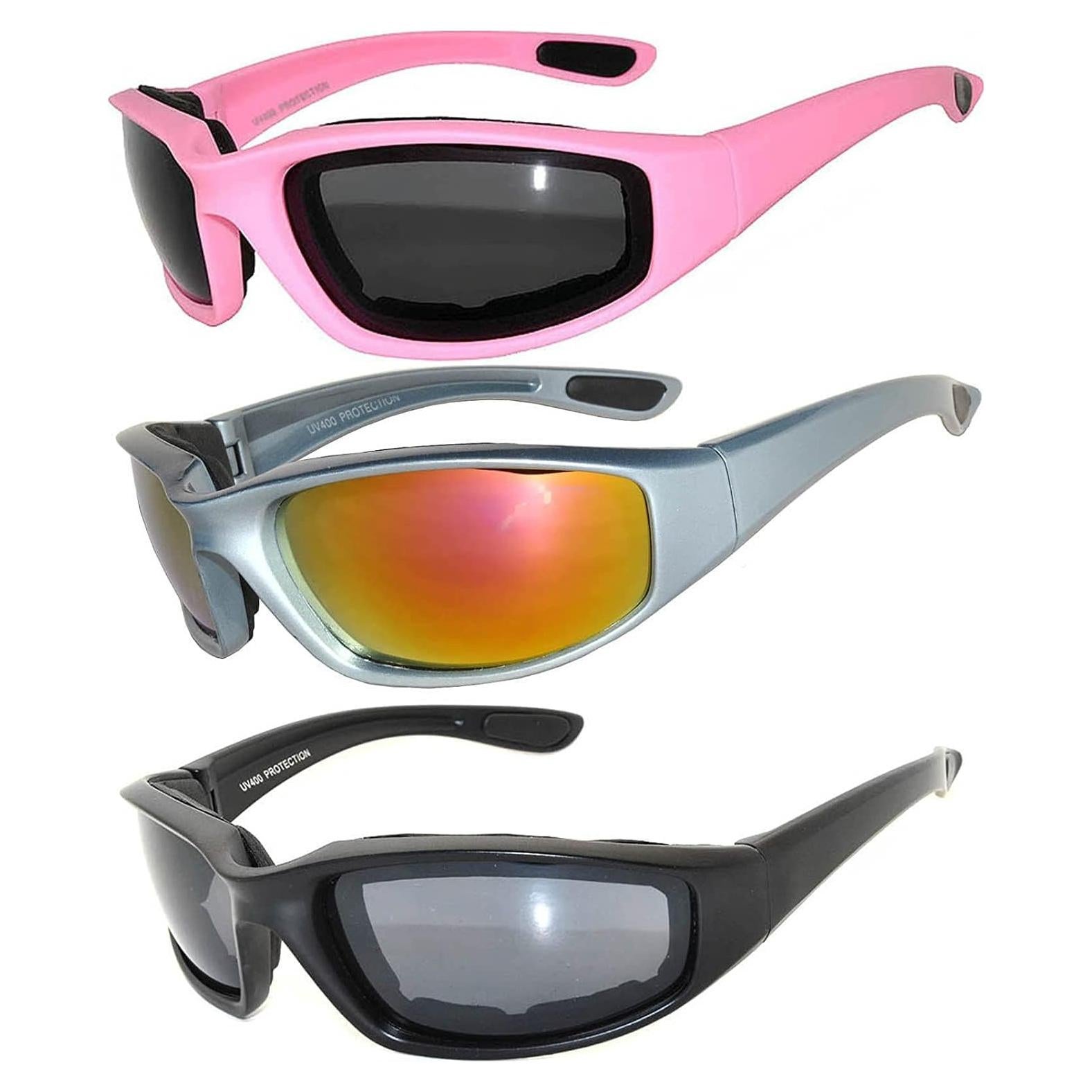 Juego de 3 gafas de sol para motocicleta UV400 - Unisex