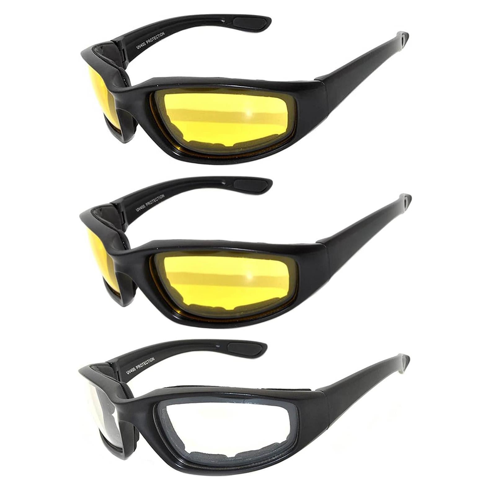 Juego de 3 Gafas de Sol para Motocicleta UV400 - Unisex