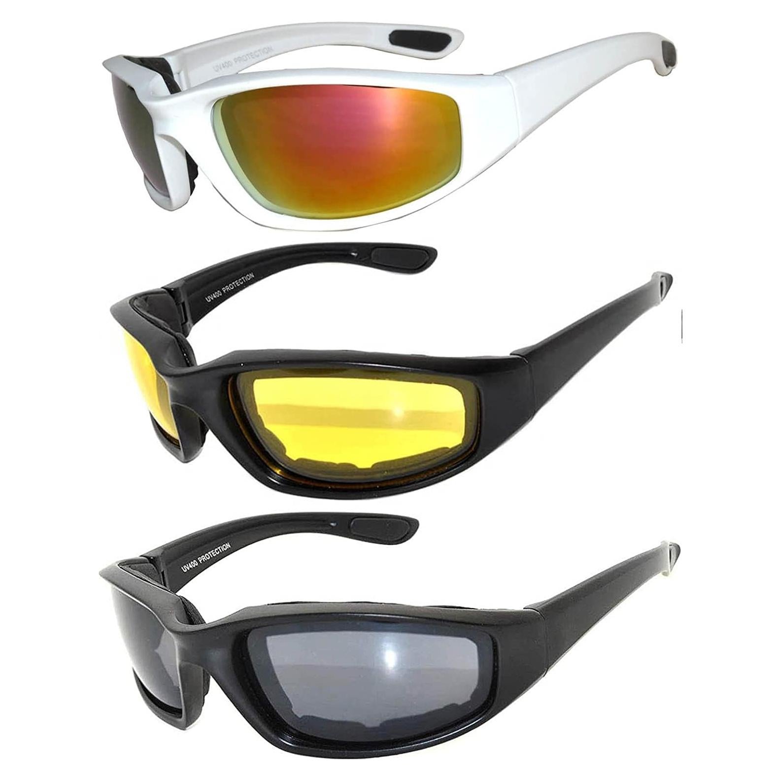 Juego de 3 gafas de sol para motocicleta UV400 - Unisex