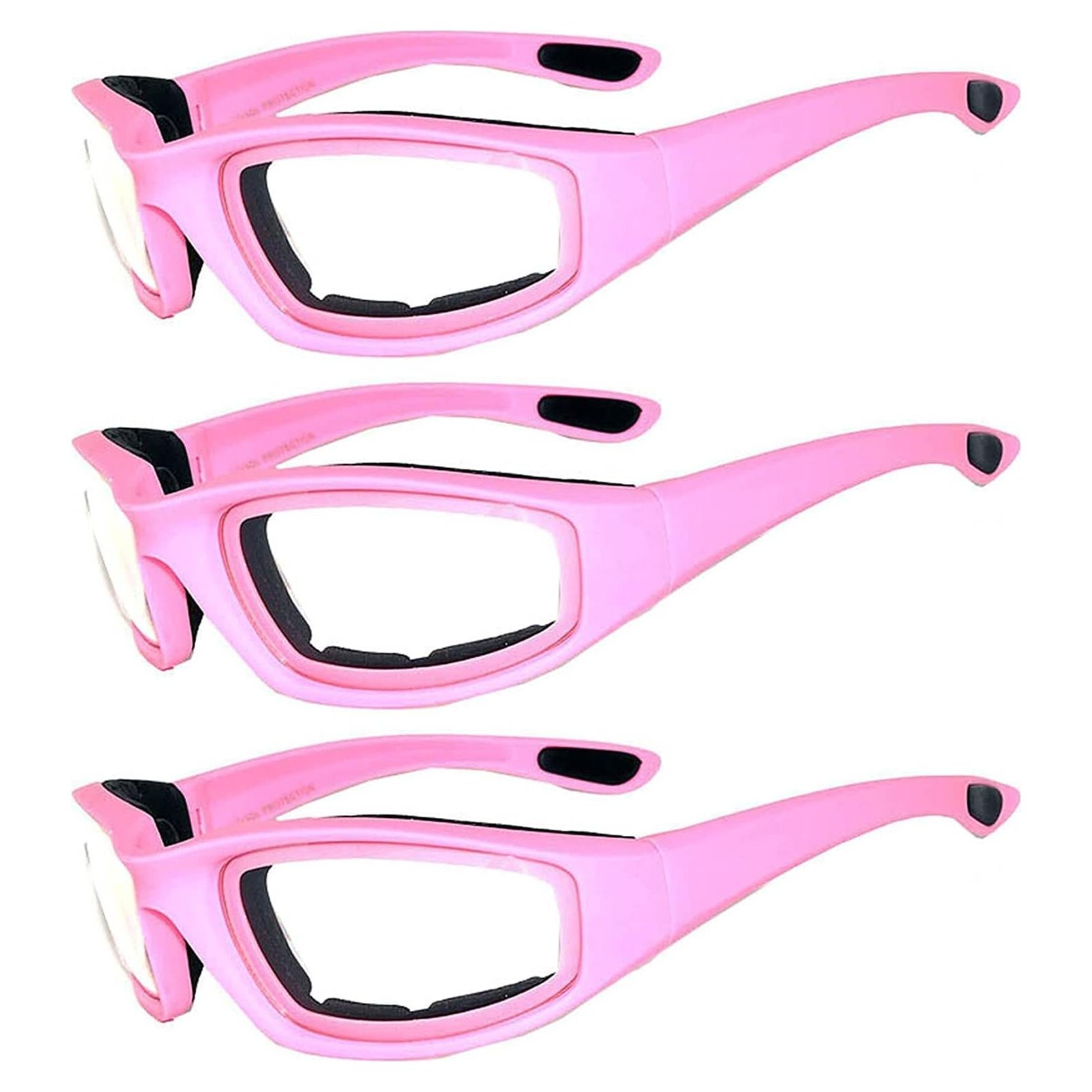 Juego de 3 gafas de sol para motocicleta UV400 con almohadilla