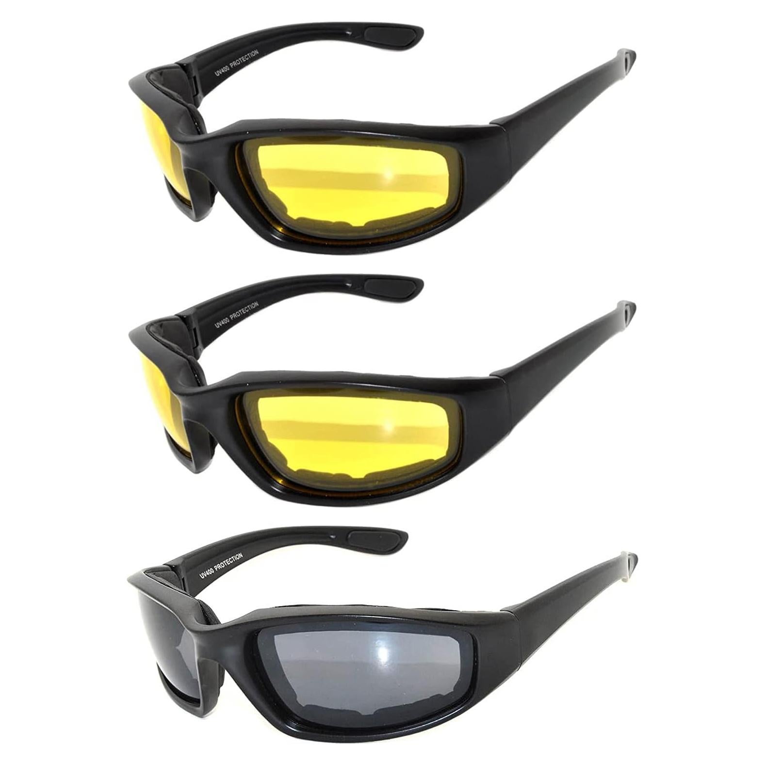Juego de 3 gafas de sol para motocicleta UV400 - Unisex