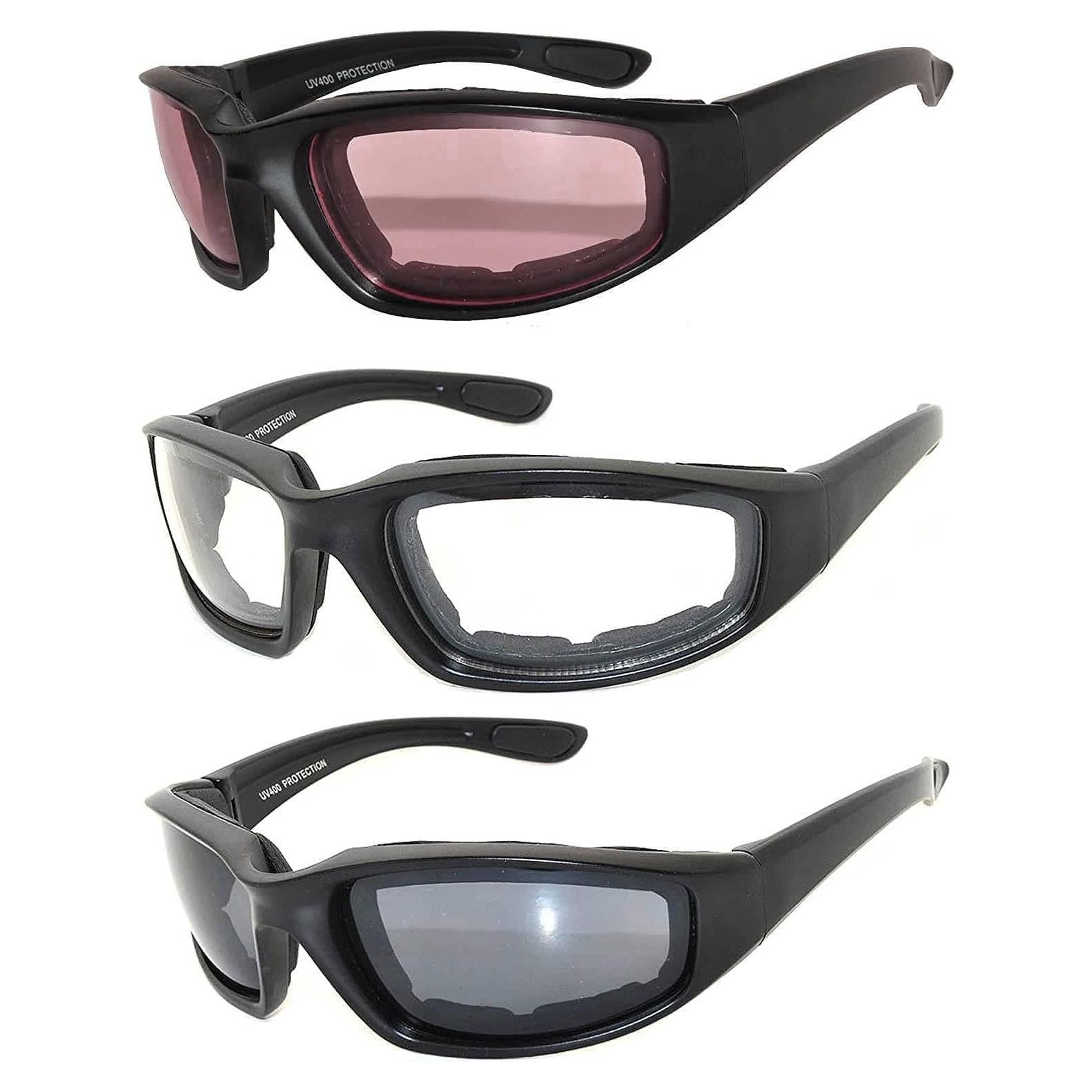 Juego de 3 gafas de sol para motocicleta UV400 - Unisex