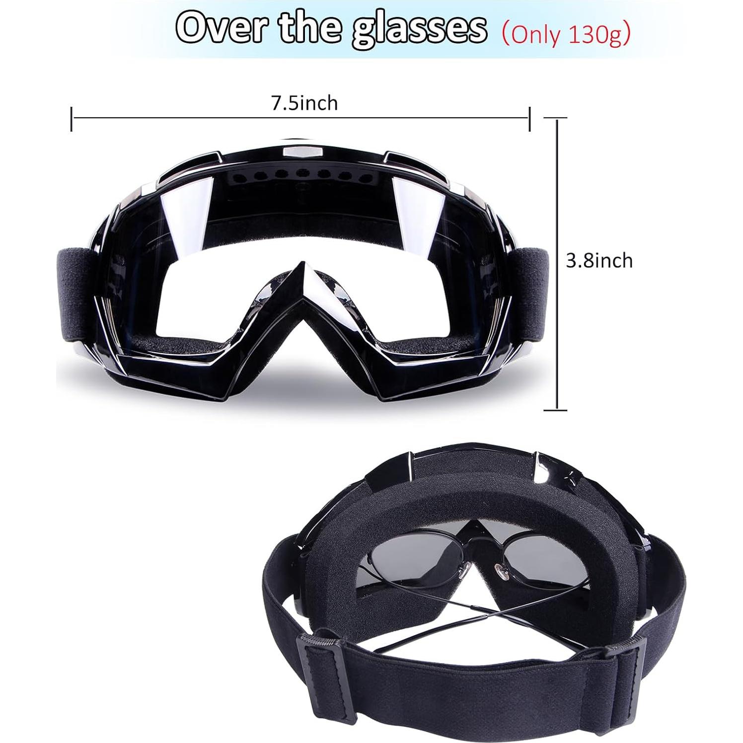 Gafas de motocross YOHOG con lente antivaho y marco negro