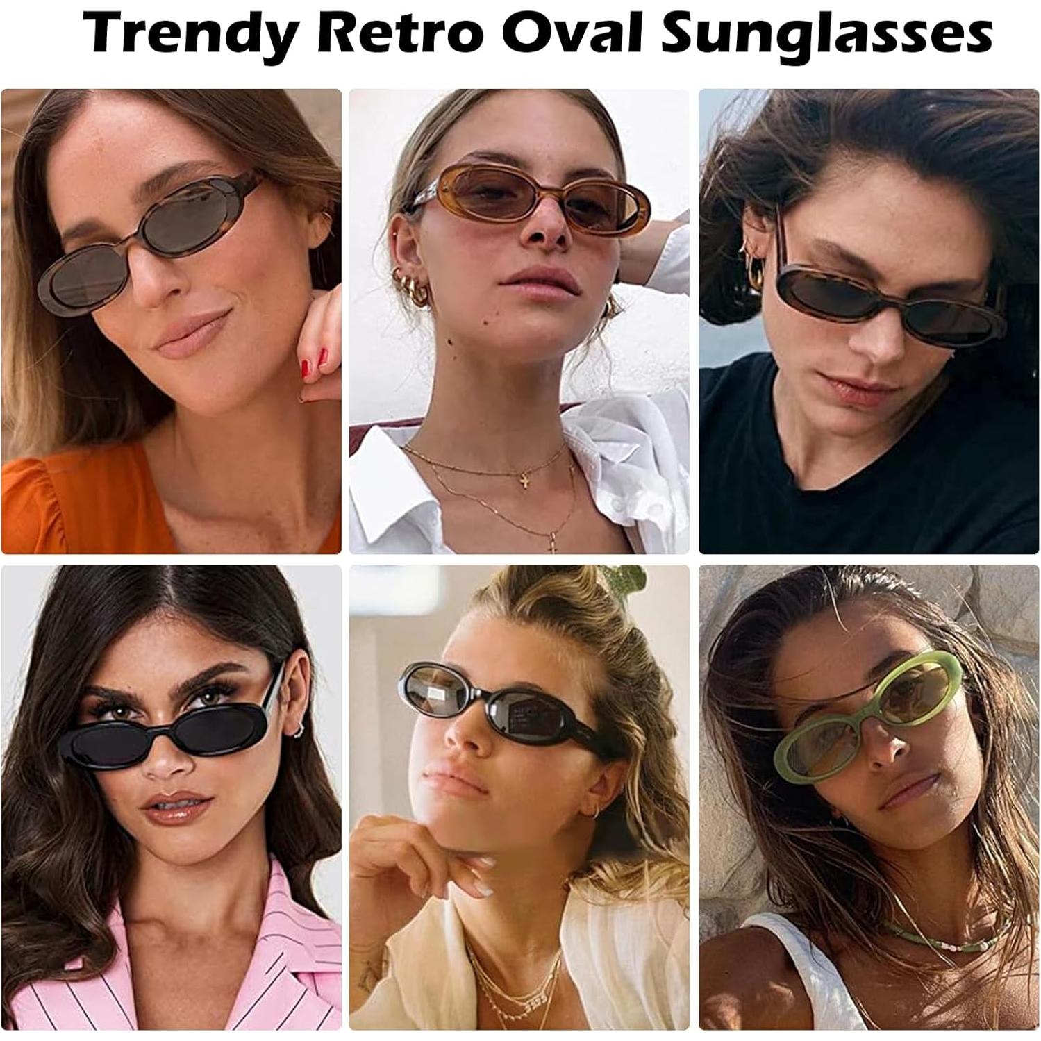 Gafas de sol ovaladas retro para mujeres y hombres - Piscm