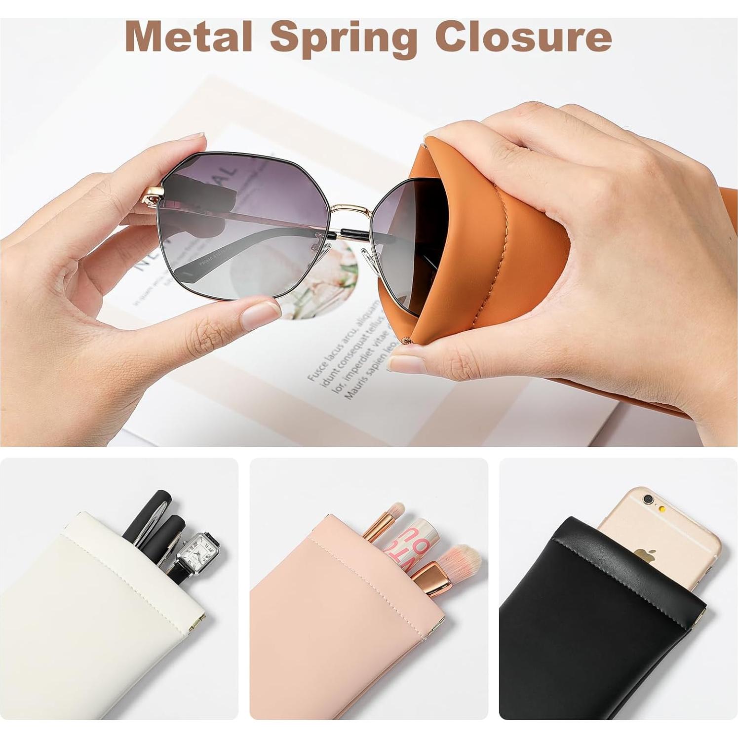 Estuche para Gafas MEIBOOCH de Cuero Suave Grande