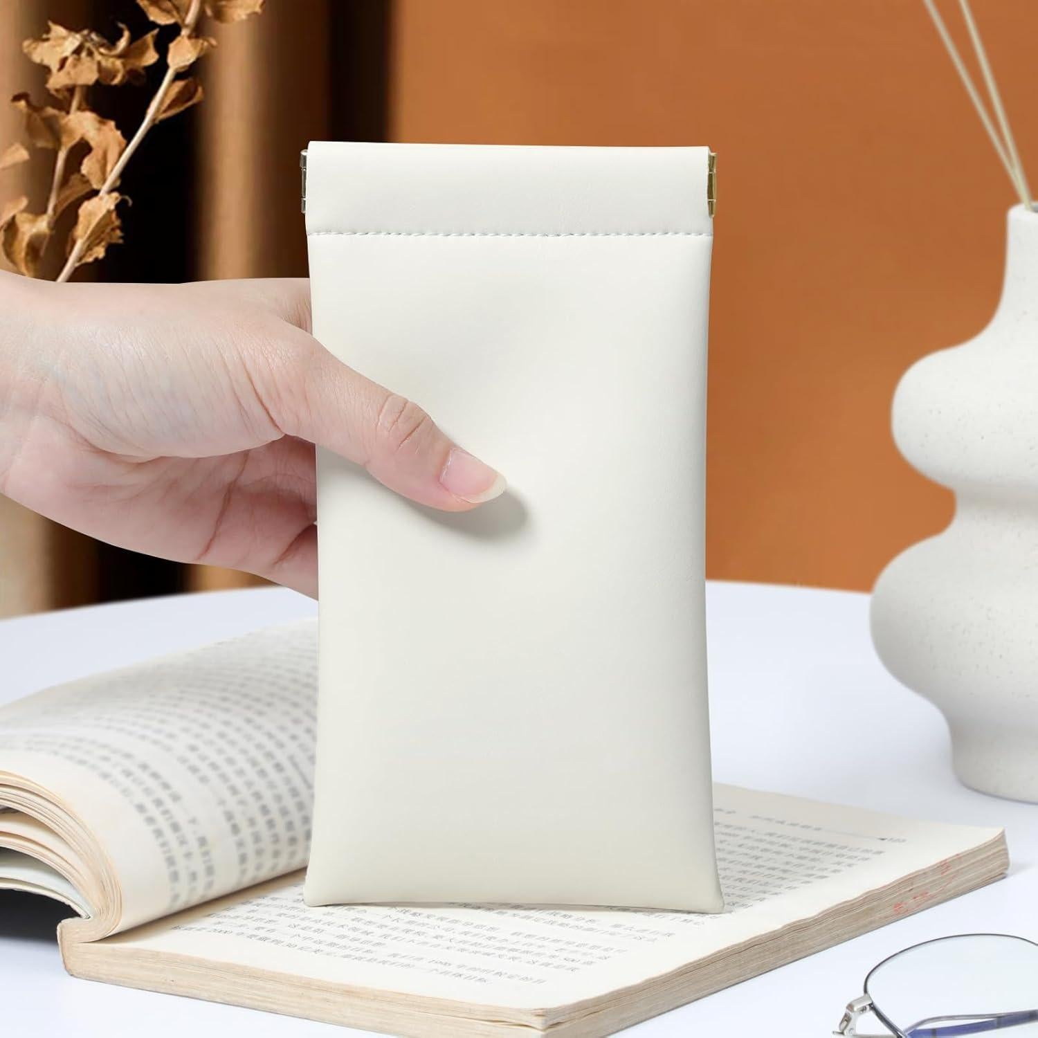 Estuche para Gafas MEIBOOCH de Cuero Suave Grande