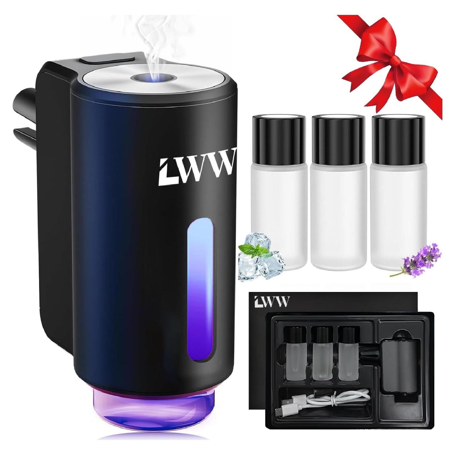 Ambientador de Coche LWW, Difusor Recargable 3 Aromas