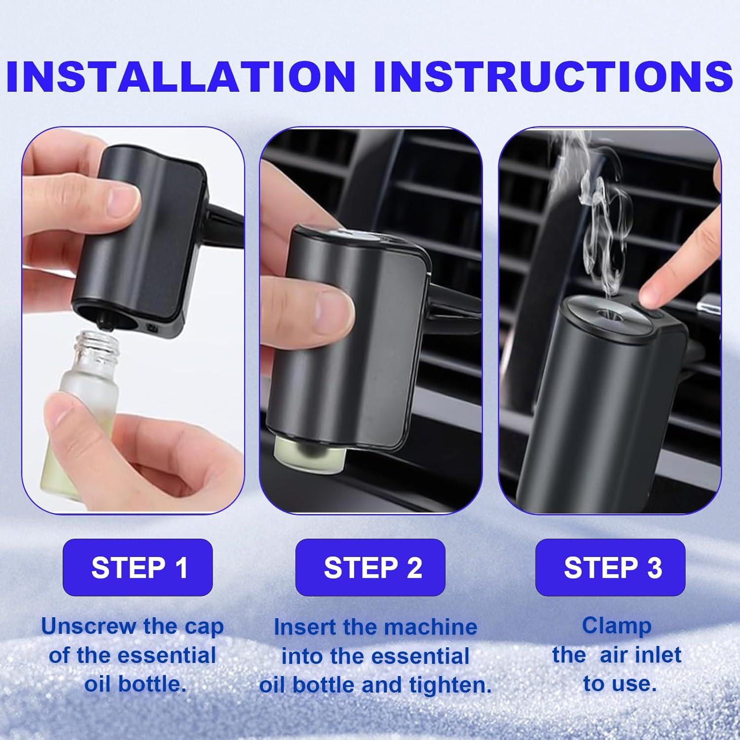 Ambientador de Coche LWW, Difusor Recargable 3 Aromas