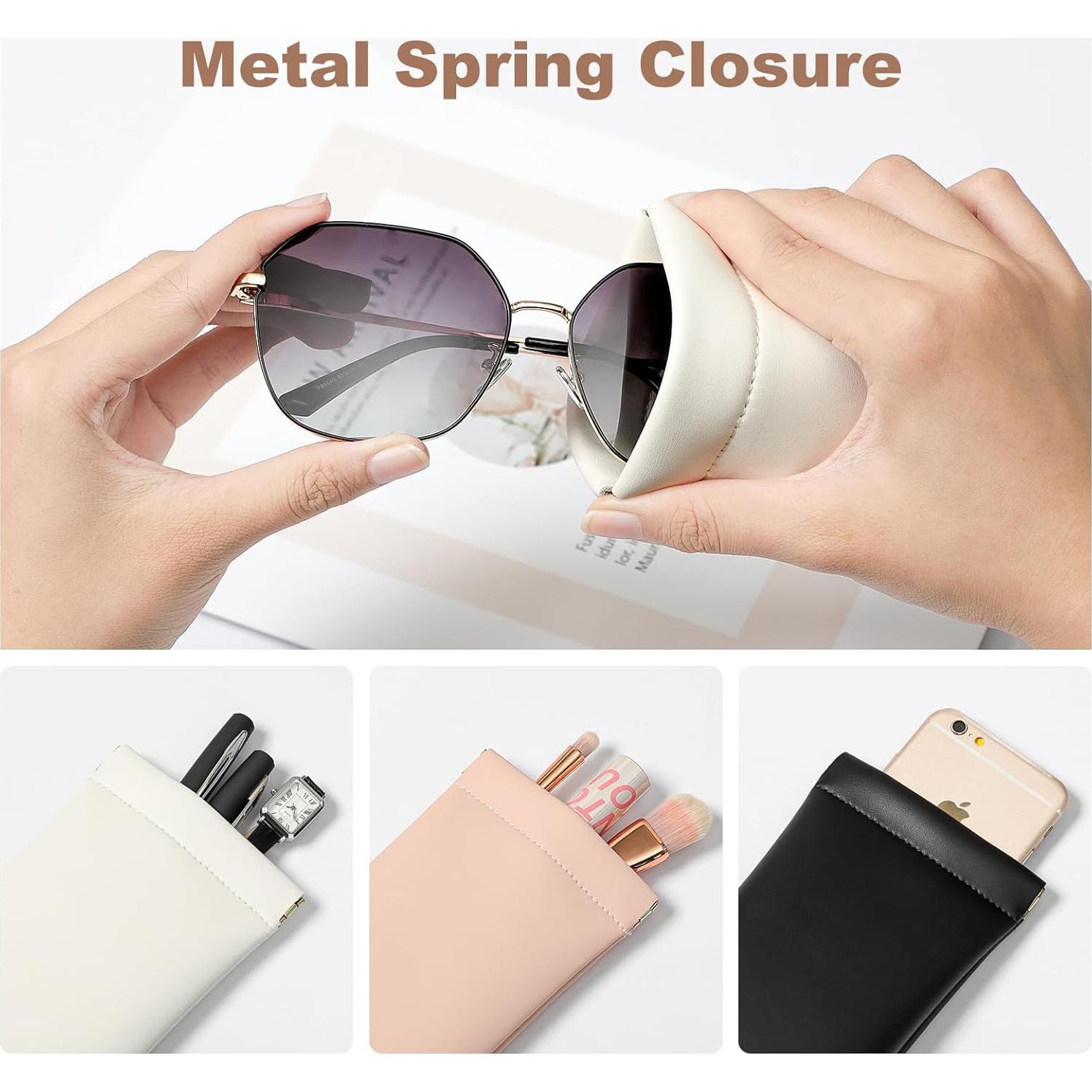 Estuche para Gafas MEIBOOCH de Cuero Suave Grande