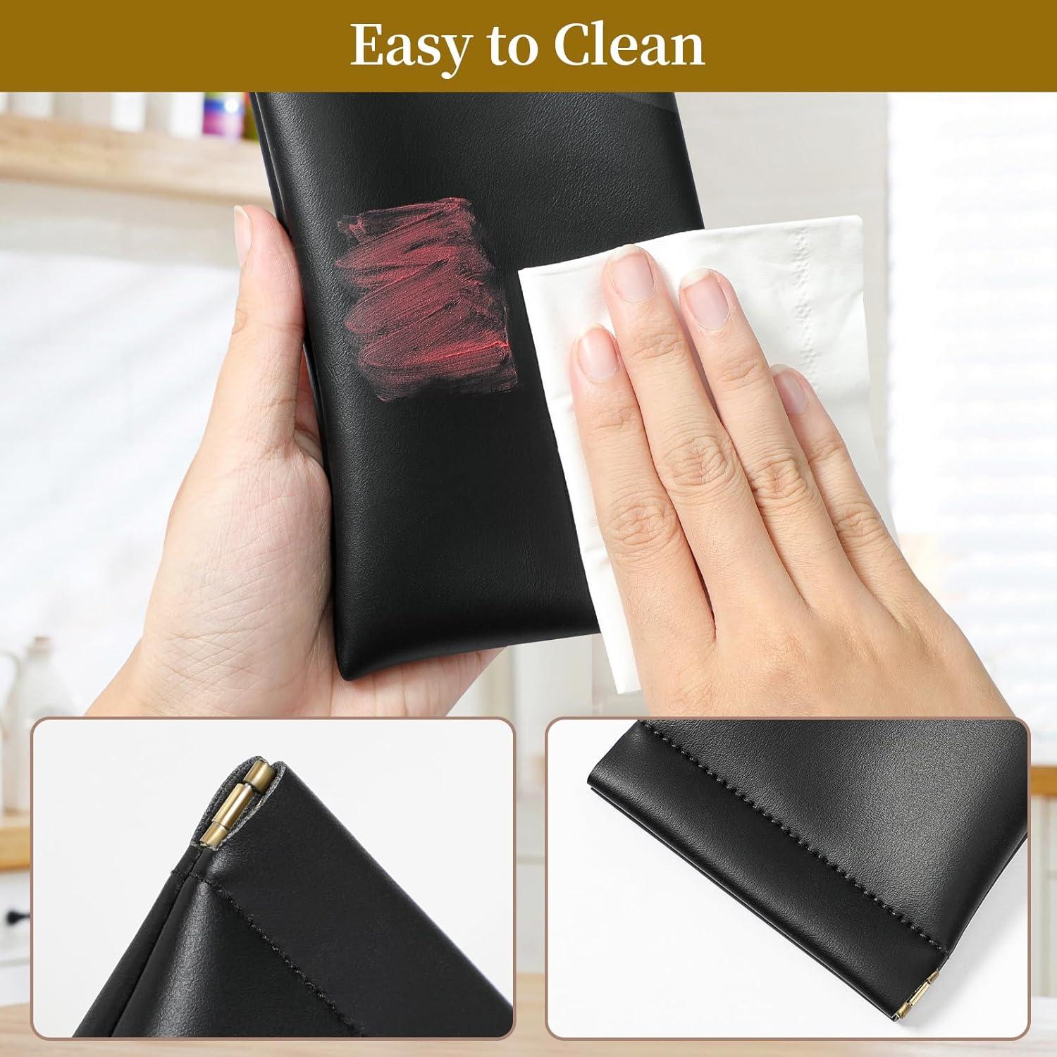 Estuche para Gafas MEIBOOCH de Cuero Suave Grande Negro