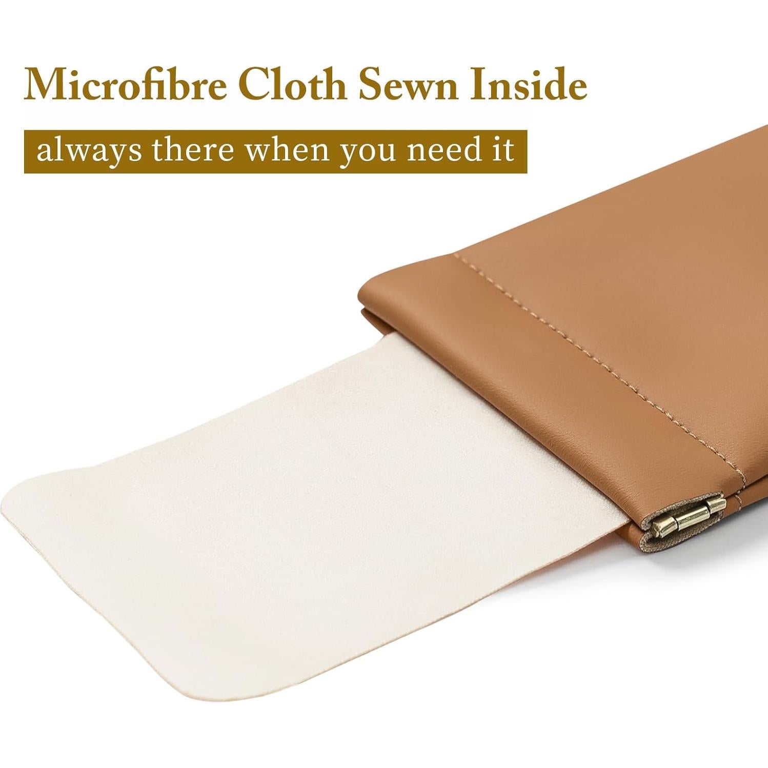 Estuche para Gafas MEIBOOCH de Cuero Suave Grande