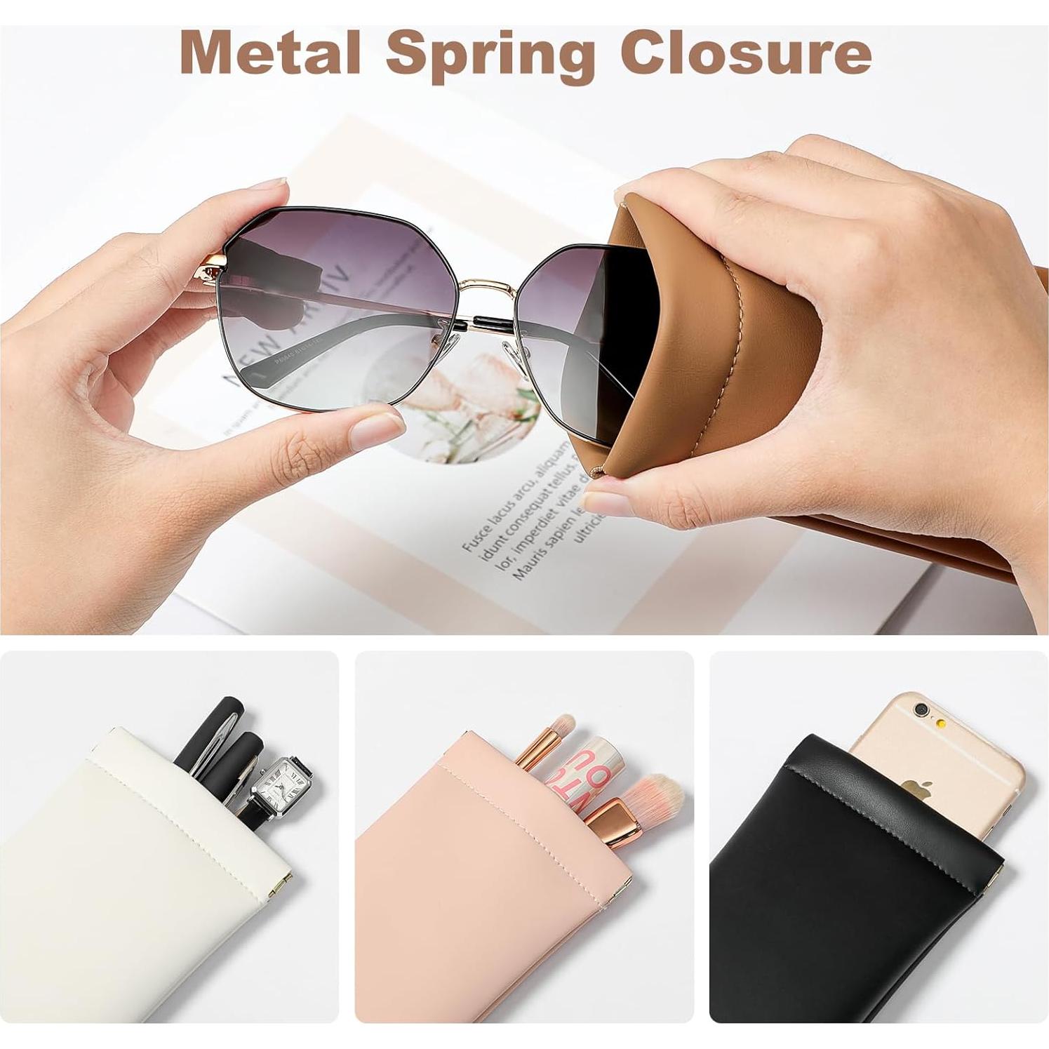 Estuche para Gafas MEIBOOCH de Cuero Suave Grande