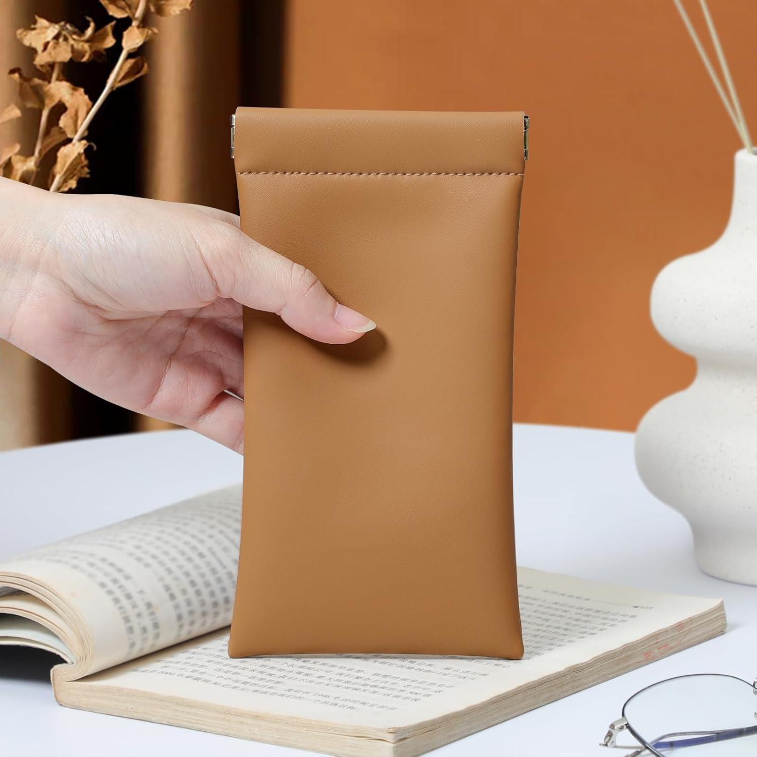 Estuche para Gafas MEIBOOCH de Cuero Suave Grande