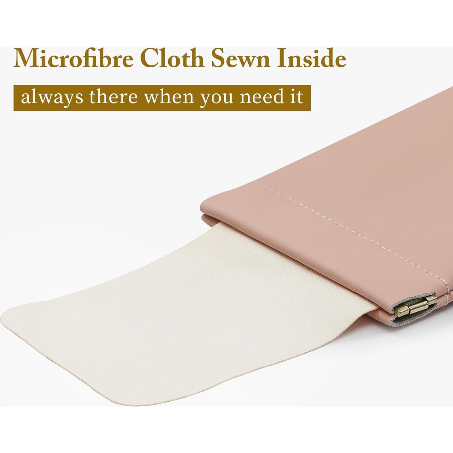 Estuche para Gafas MEIBOOCH Rosa Grande con Tapa Compresión