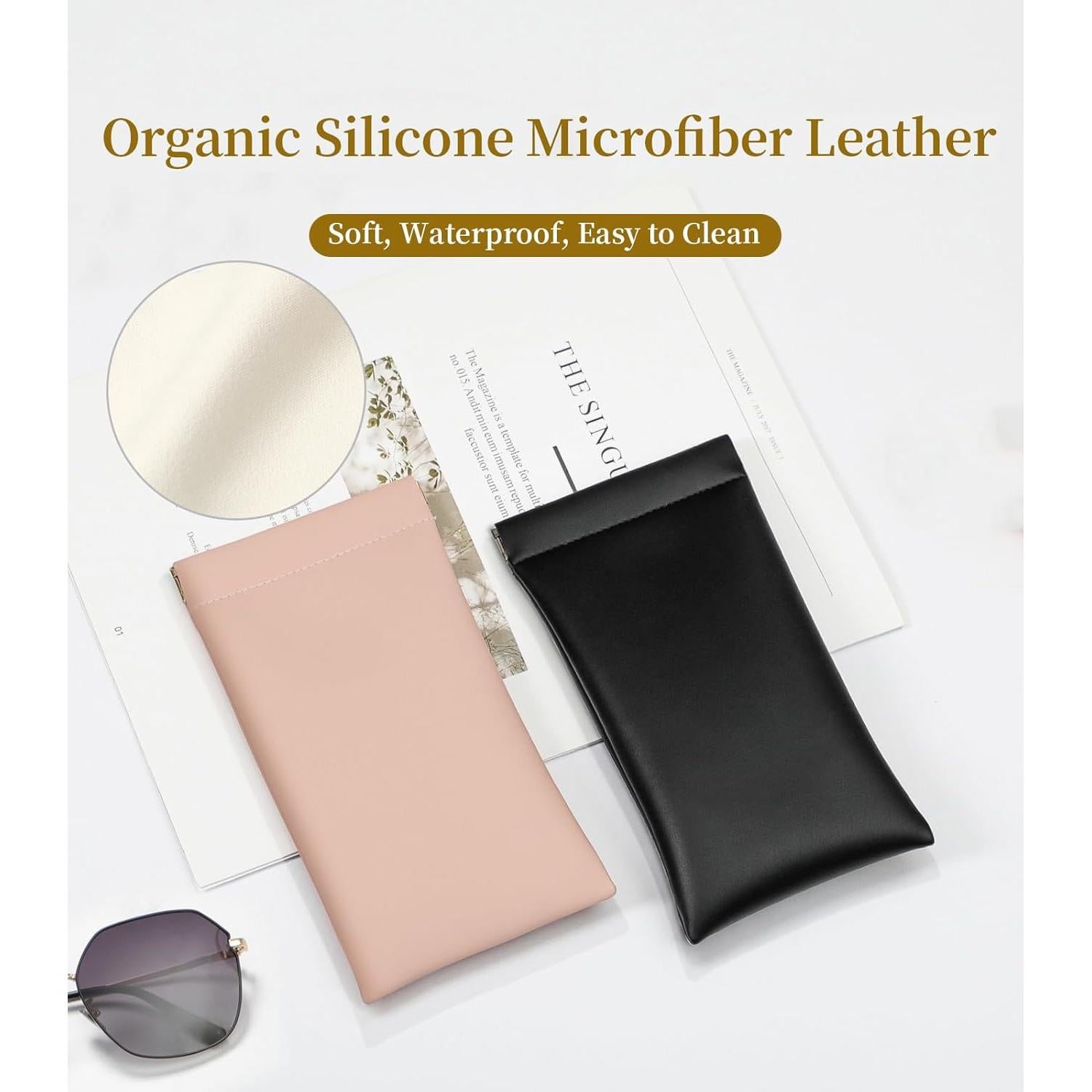 Estuche para Gafas MEIBOOCH Rosa Grande con Tapa Compresión