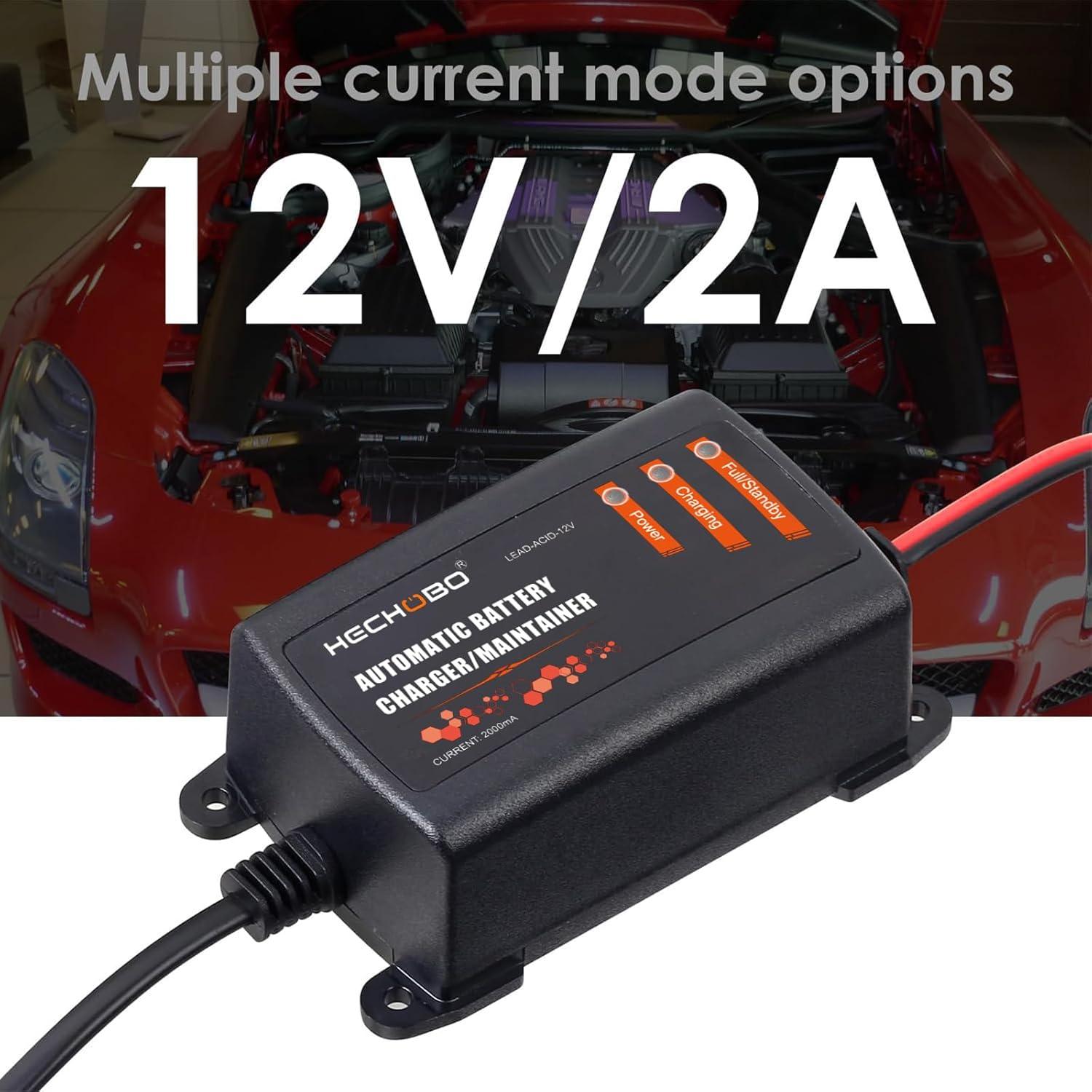 Cargador de Batería Inteligente 12V 2A para Coche y Moto