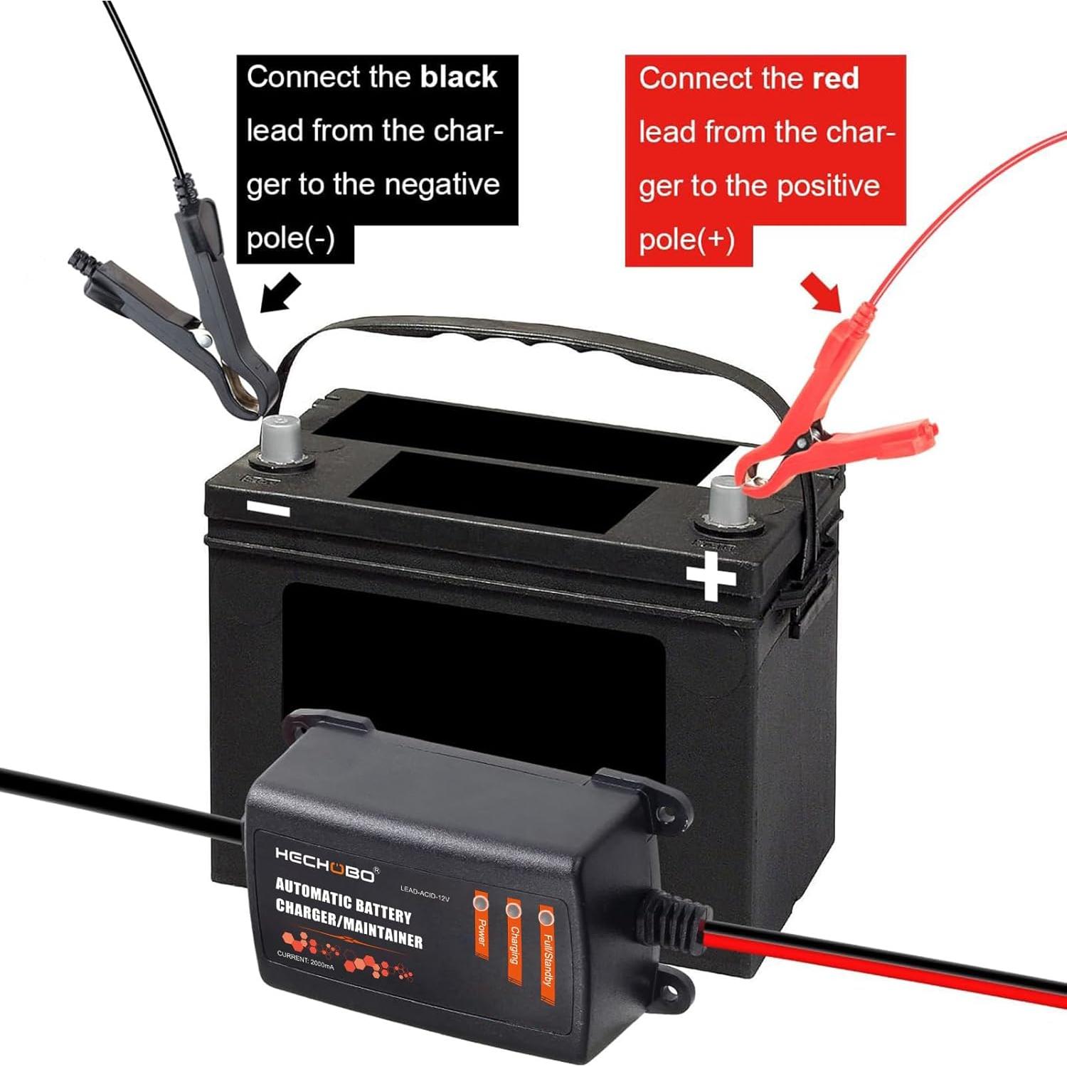Cargador de Batería Inteligente 12V 2A para Coche y Moto