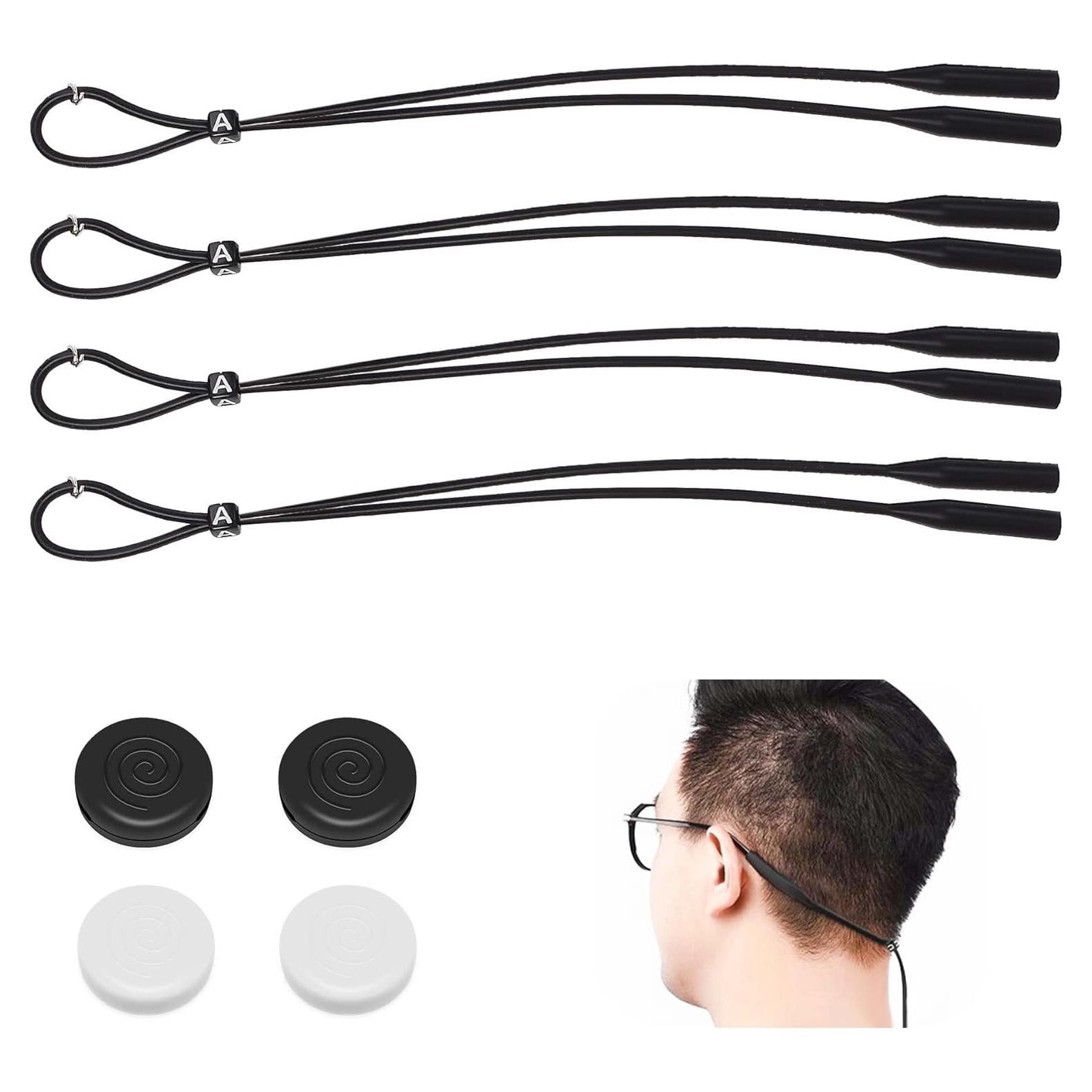 Correas de Gafas de Silicona 4 Pzas Ajustables Antideslizantes
