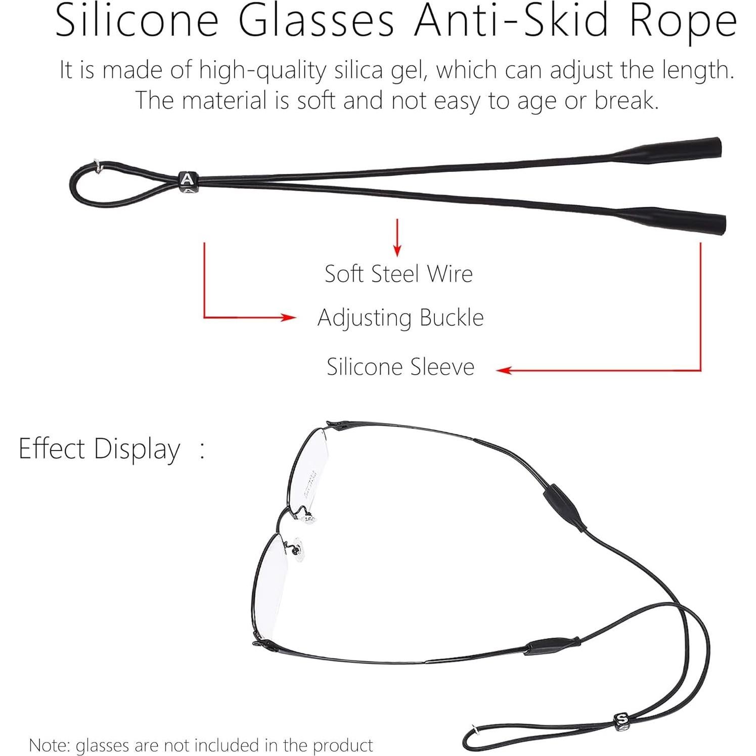 Correas de Gafas de Silicona 4 Pzas Ajustables Antideslizantes