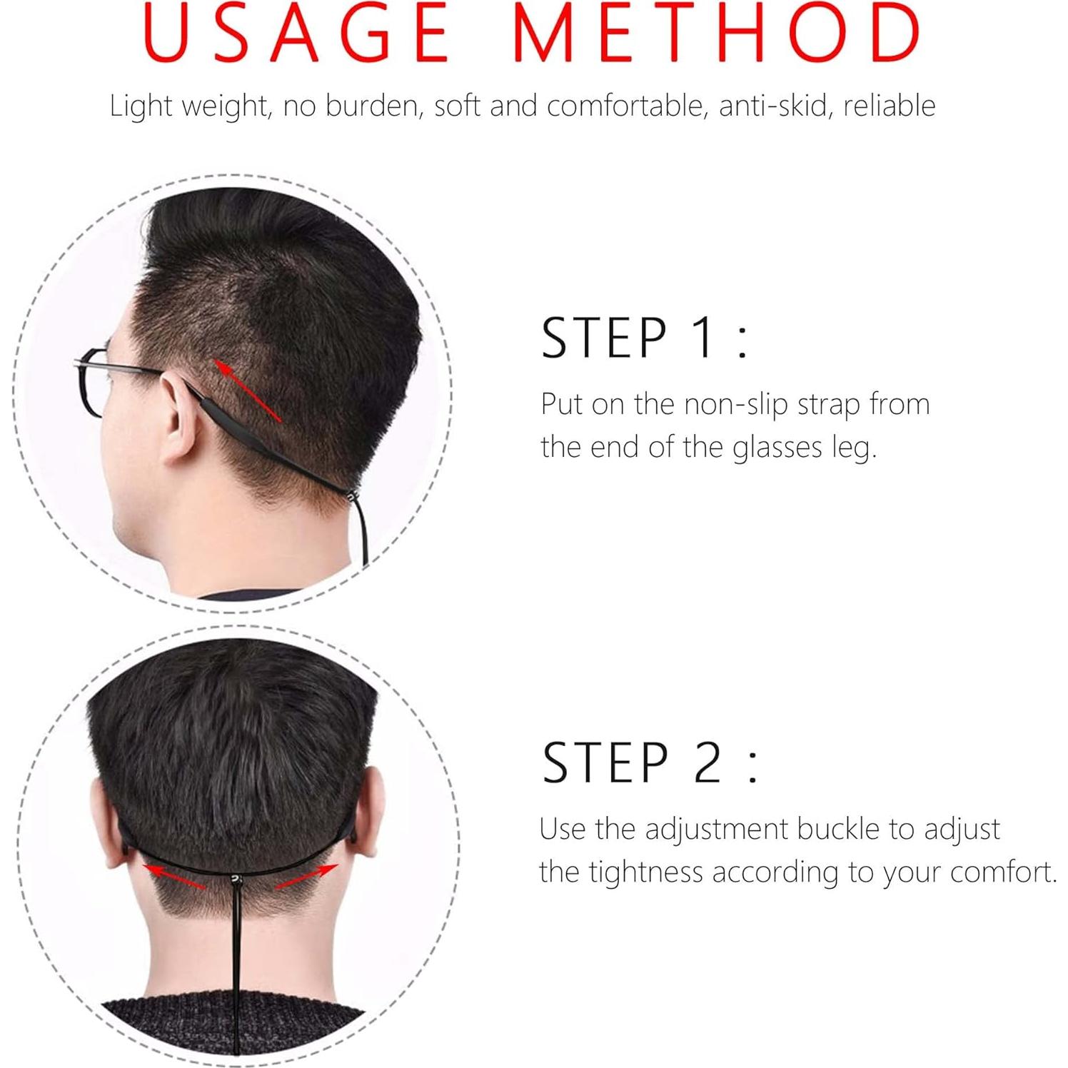 Correas de Gafas de Silicona 4 Pzas Ajustables Antideslizantes