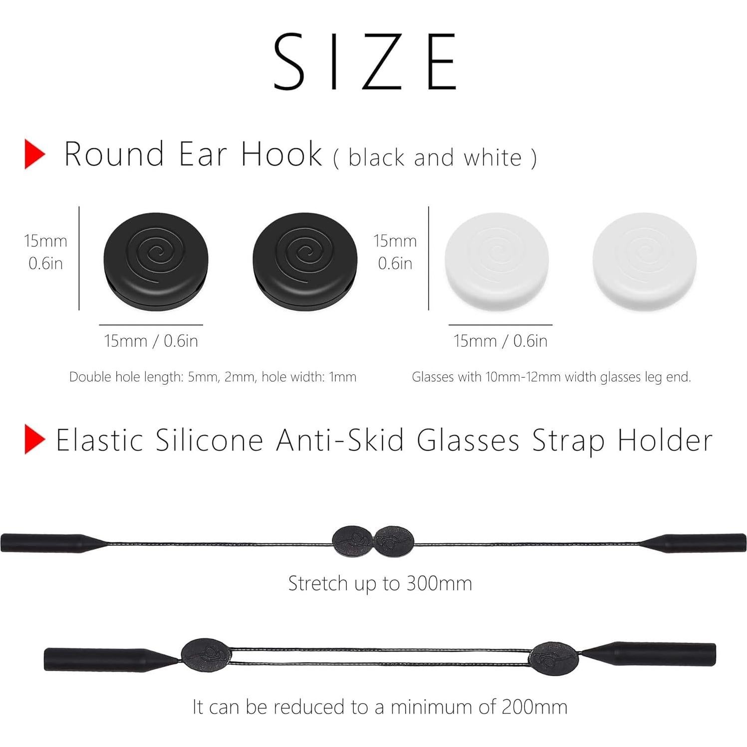 Correas de Gafas Silicona 4 Piezas Ajustables Antideslizantes