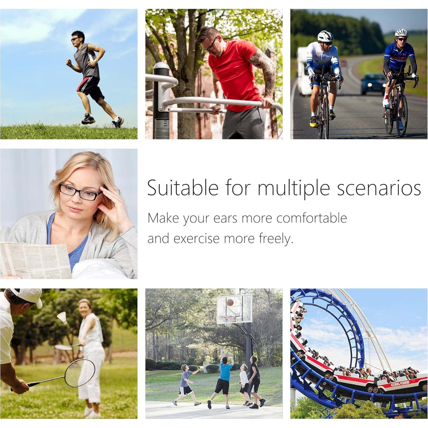 Correas de Gafas Silicona 4 Piezas Ajustables Antideslizantes