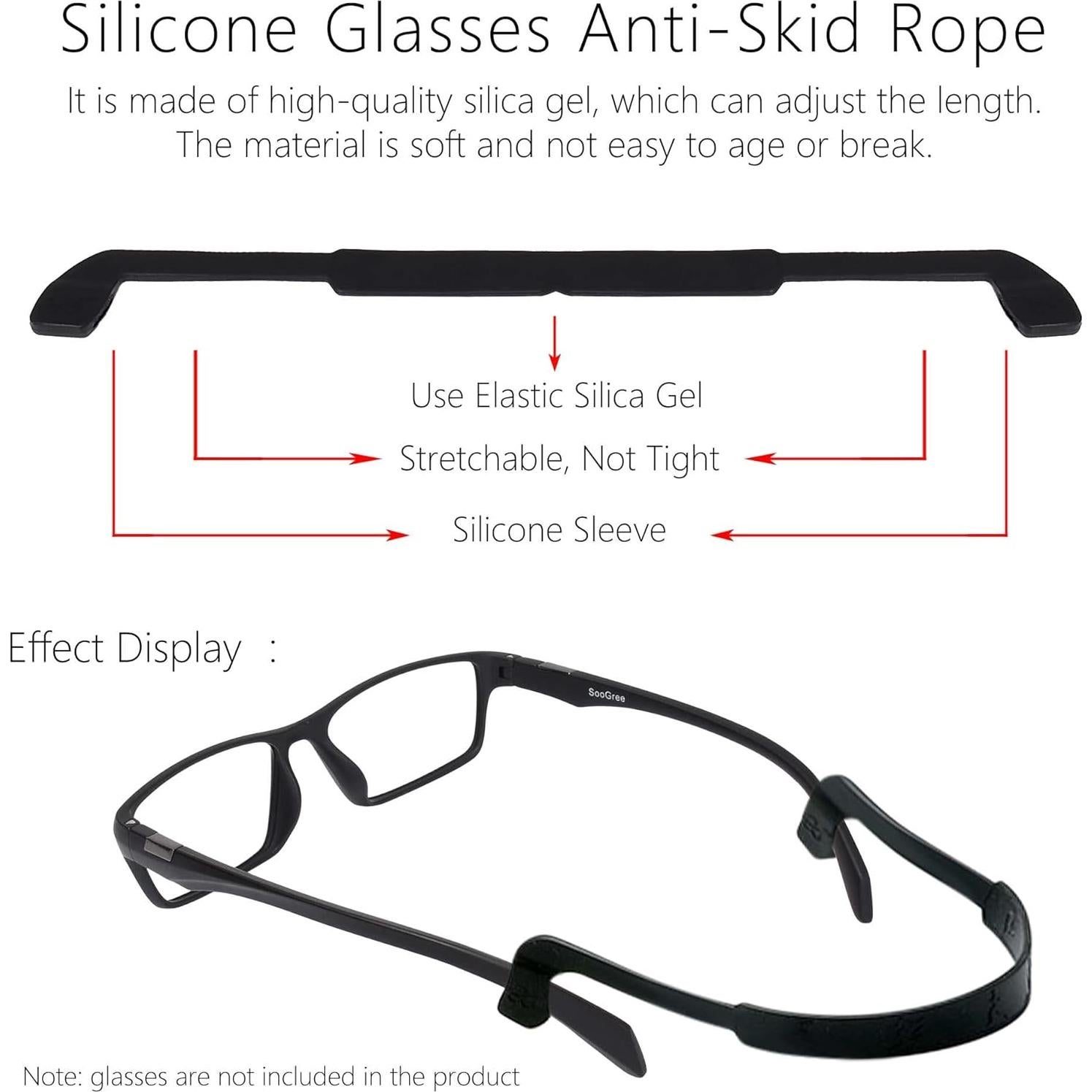 Correas de Gafas de Silicona 4 Pzas Ajustables Antideslizantes