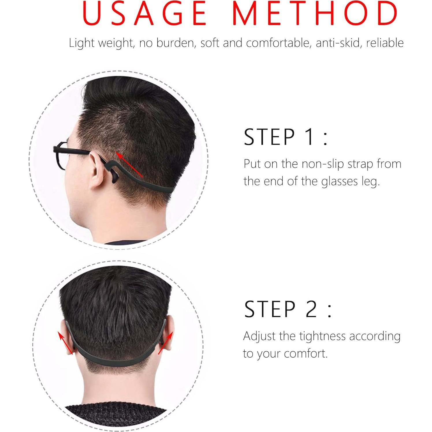 Correas de Gafas de Silicona 4 Pzas Ajustables Antideslizantes