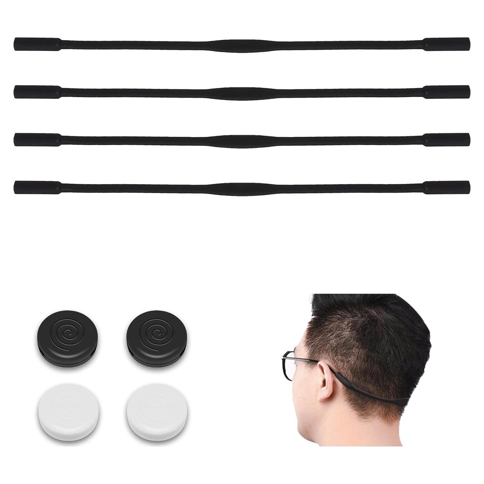 Correas de Gafas de Silicona - 4 Paquetes Ajustables