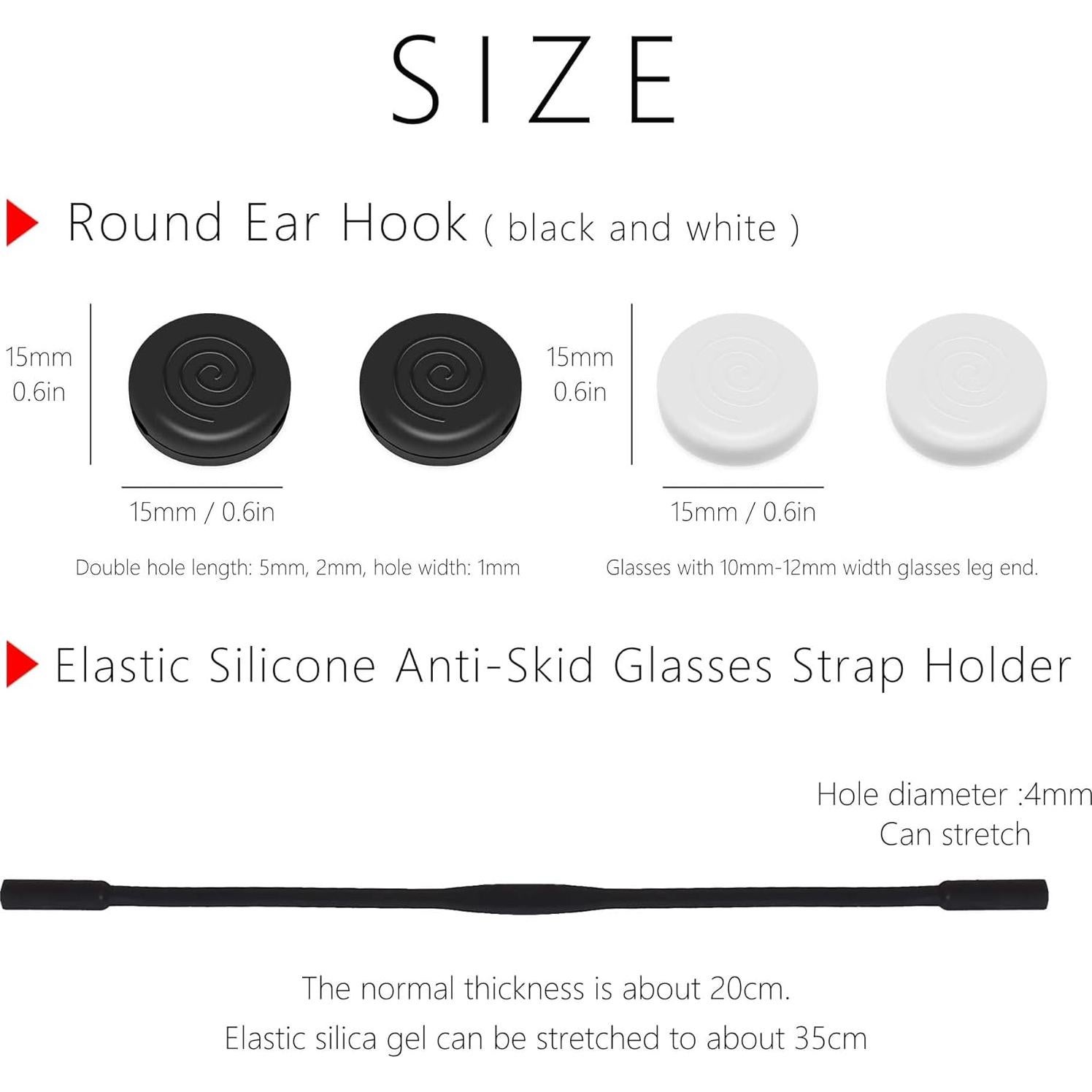 Correas de Gafas de Silicona - 4 Paquetes Ajustables