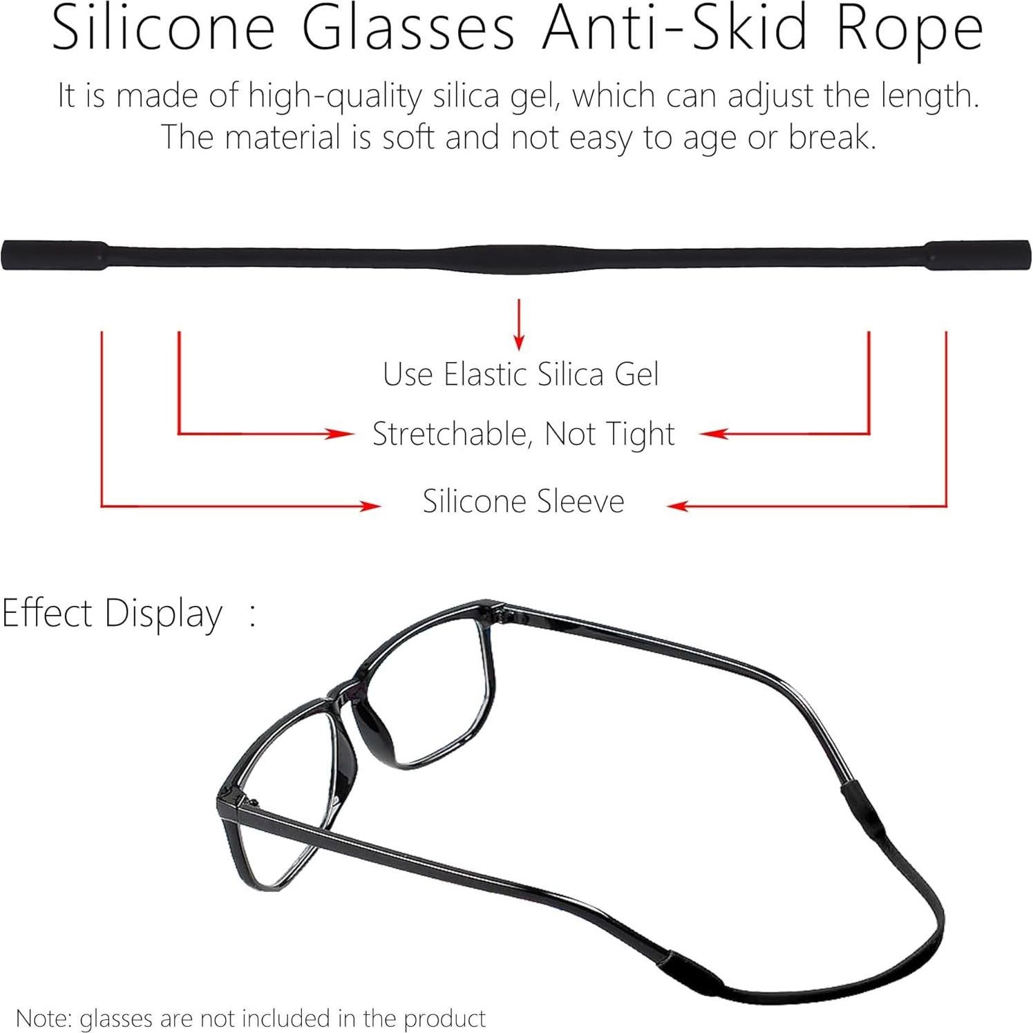 Correas de Gafas de Silicona - 4 Paquetes Ajustables