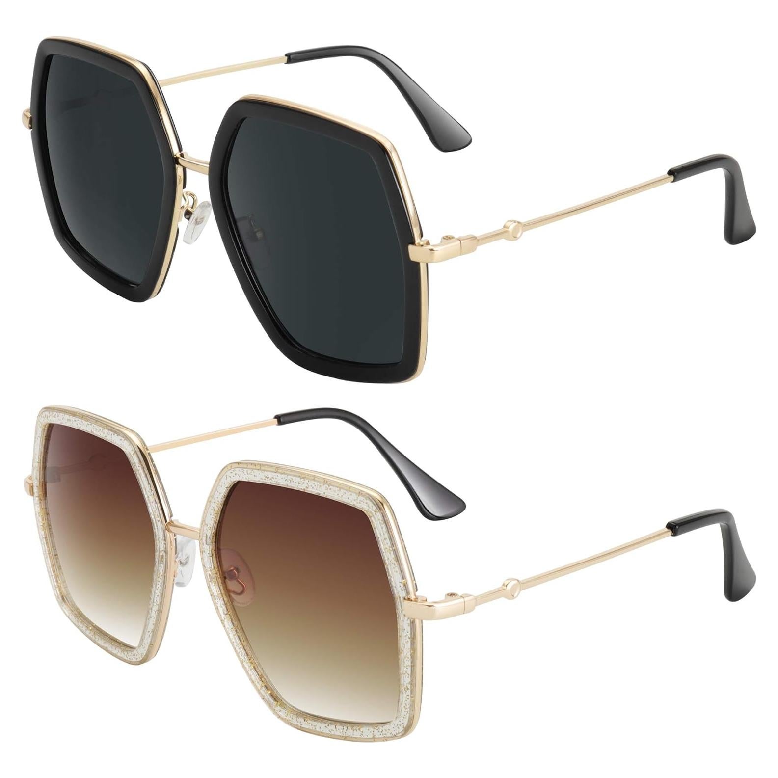 Gafas de sol WOWSUN para mujeres, marco grande UV400