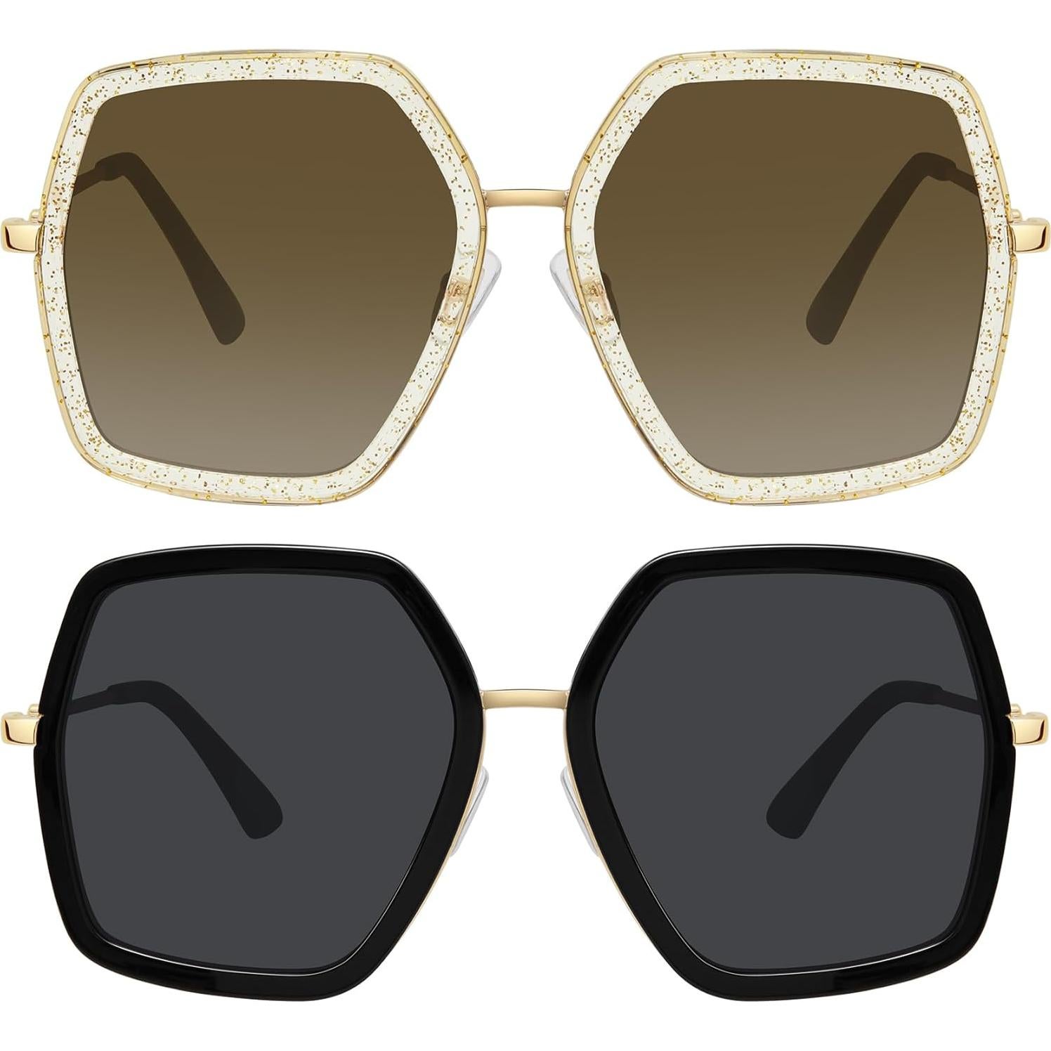 Gafas de sol WOWSUN para mujeres, marco grande UV400