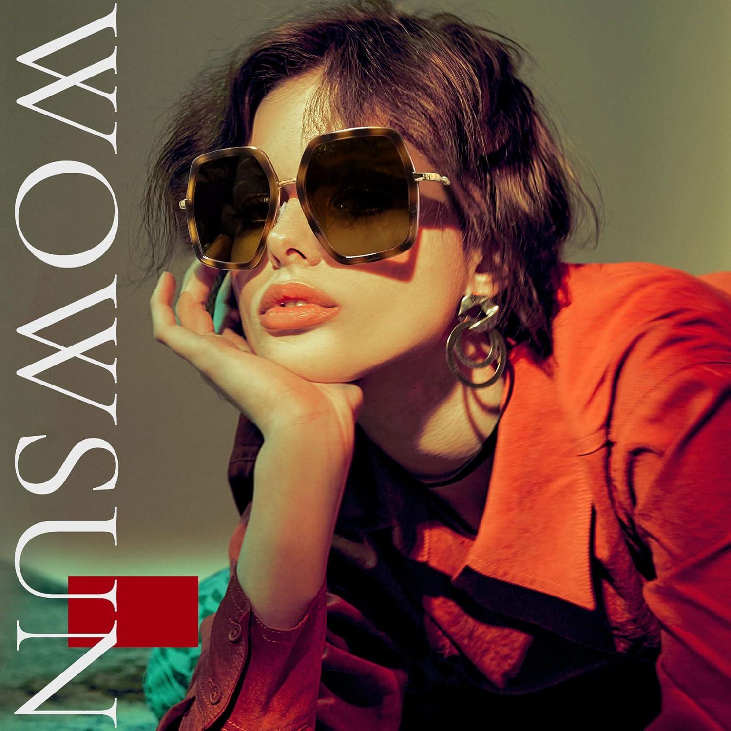 Gafas de sol WOWSUN para mujeres, marco hexagonal UV400