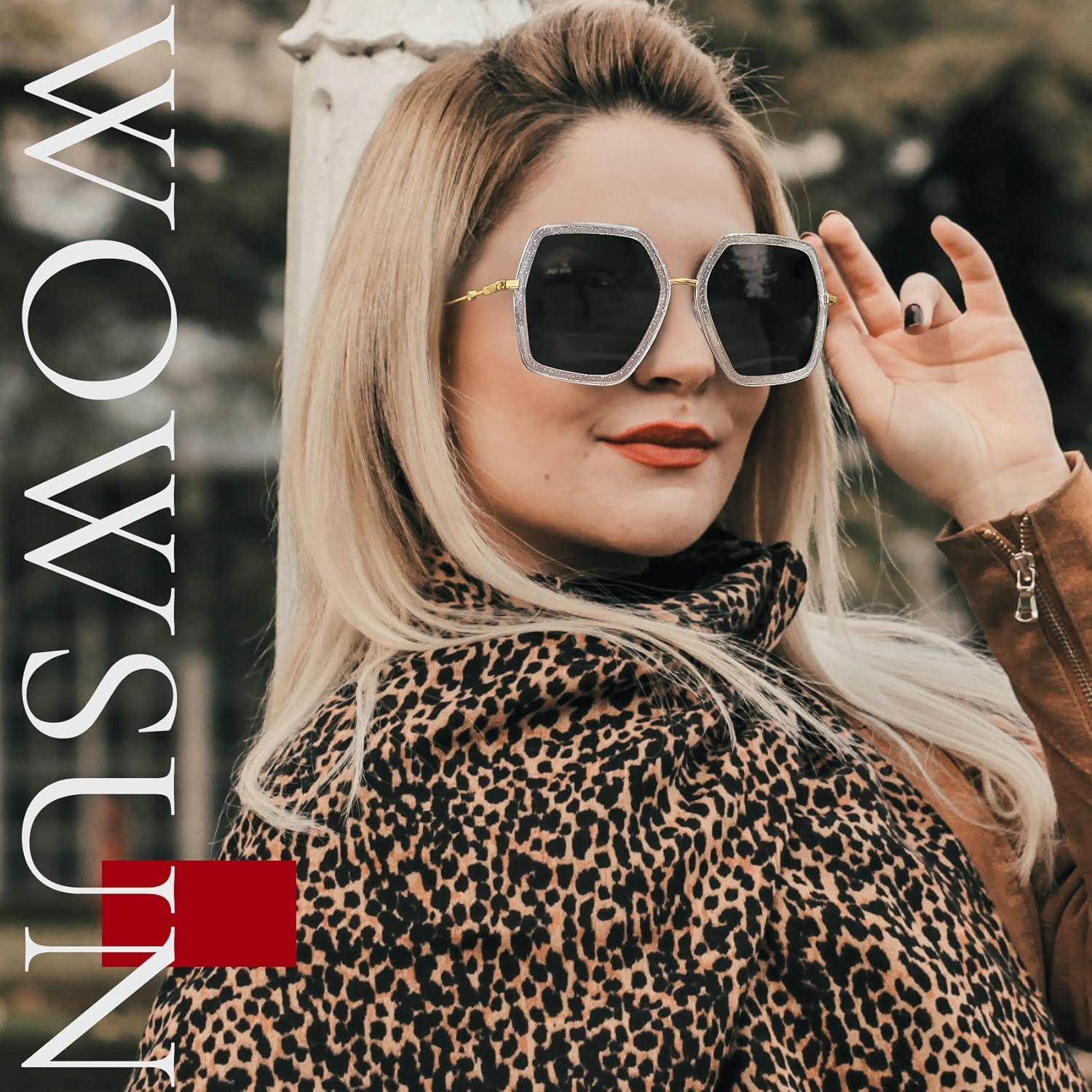 Gafas de sol WOWSUN para mujeres, marco hexagonal UV400