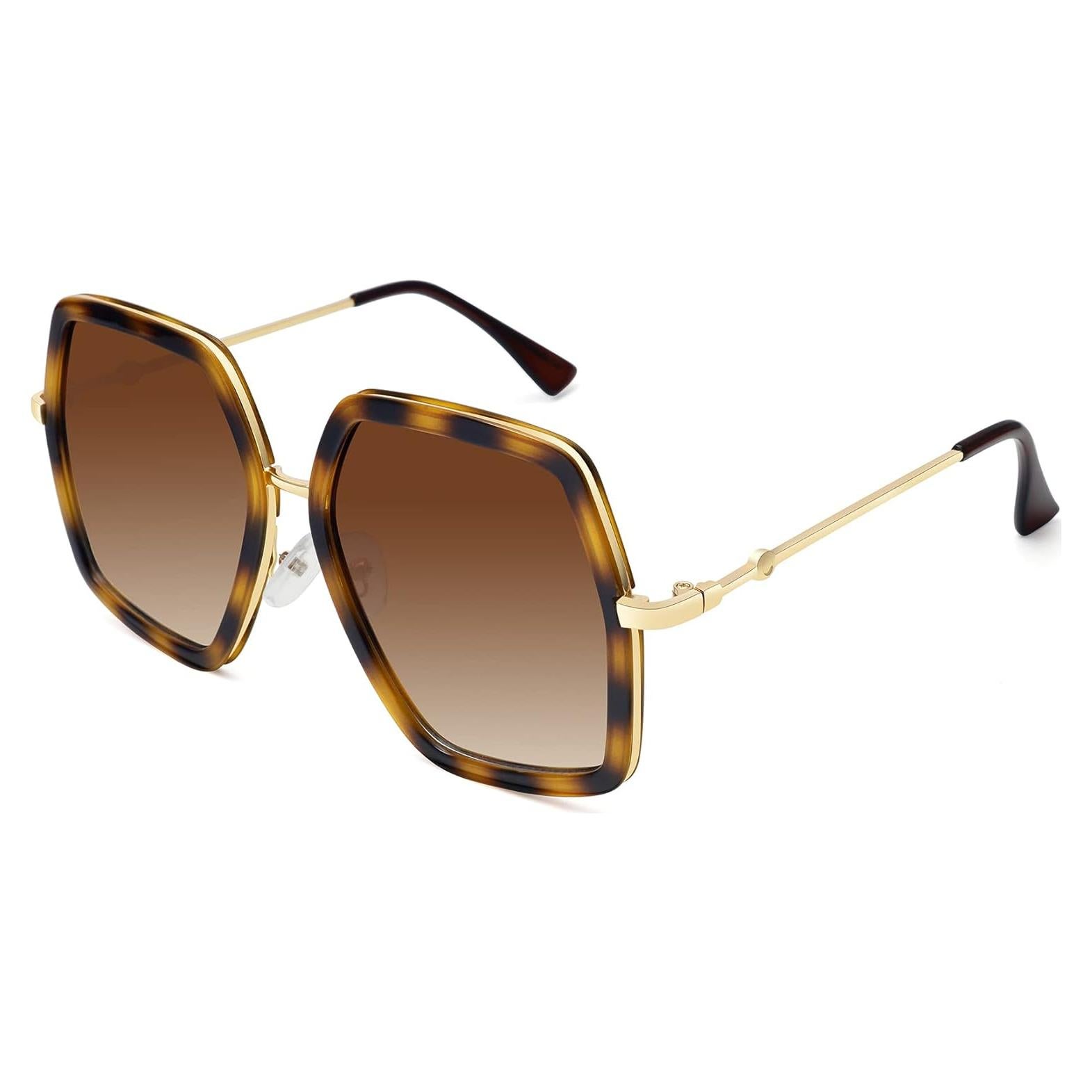 Gafas de sol WOWSUN grandes para mujer estilo hexagonal