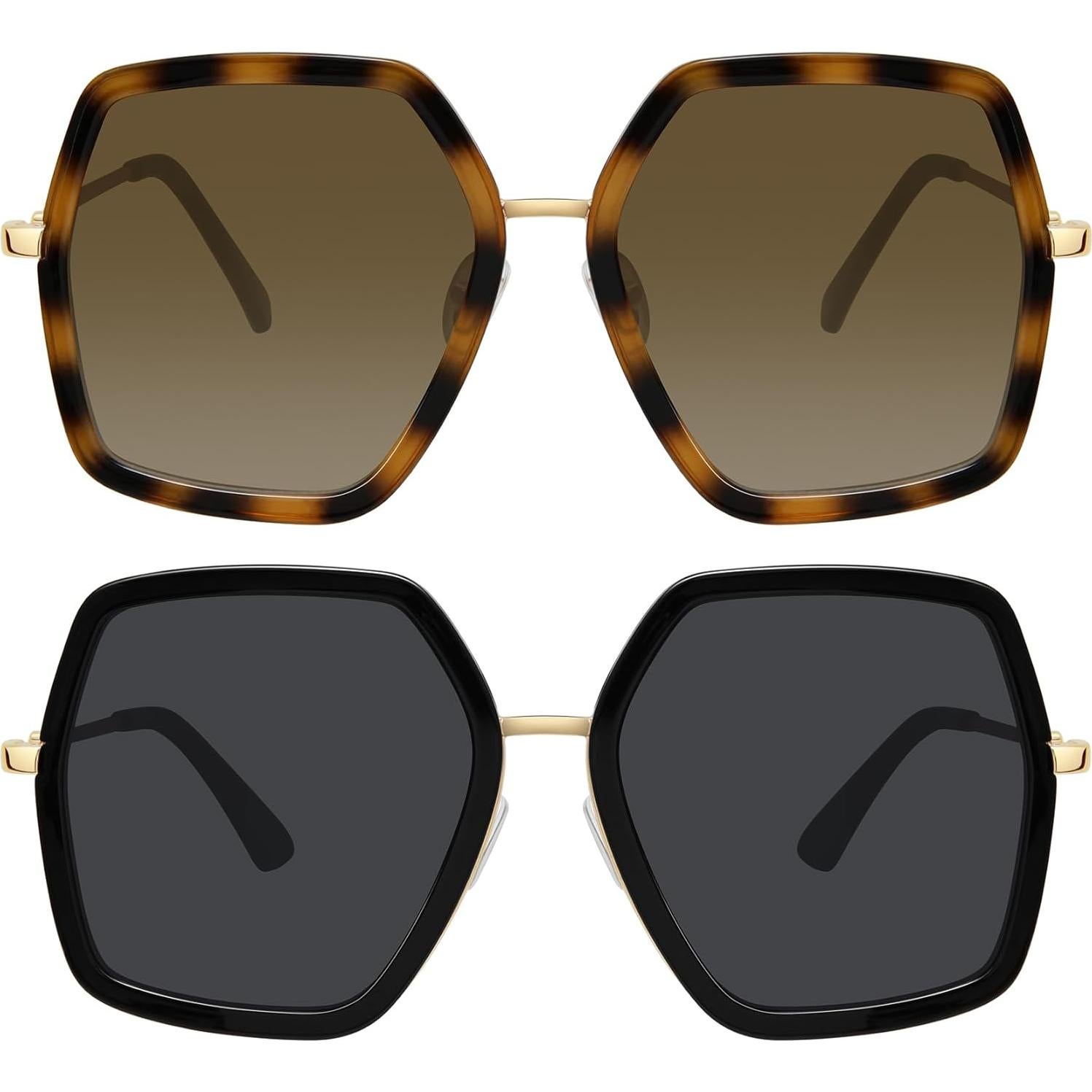 Gafas de sol WOWSUN para mujeres, marco grande UV400