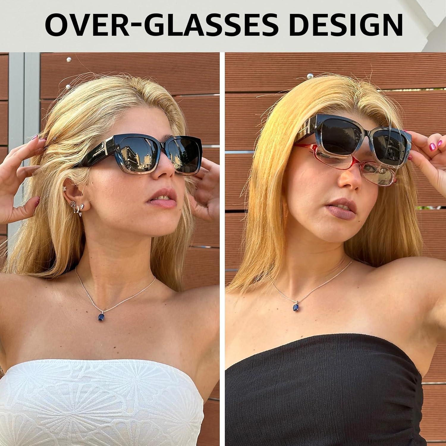 Gafas de sol polarizadas TJUTR para mujeres con rhinestones