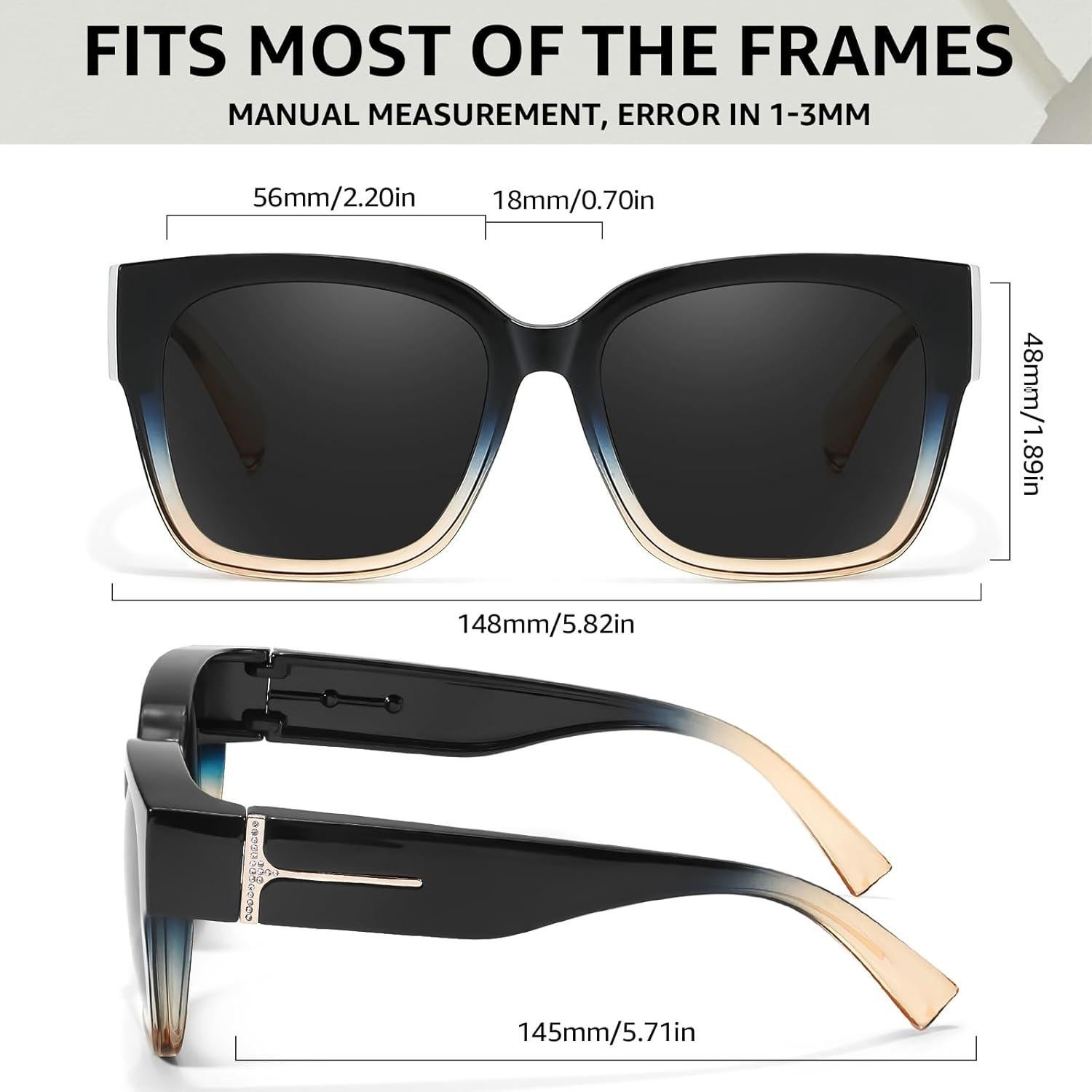 Gafas de sol polarizadas TJUTR para mujeres con rhinestones