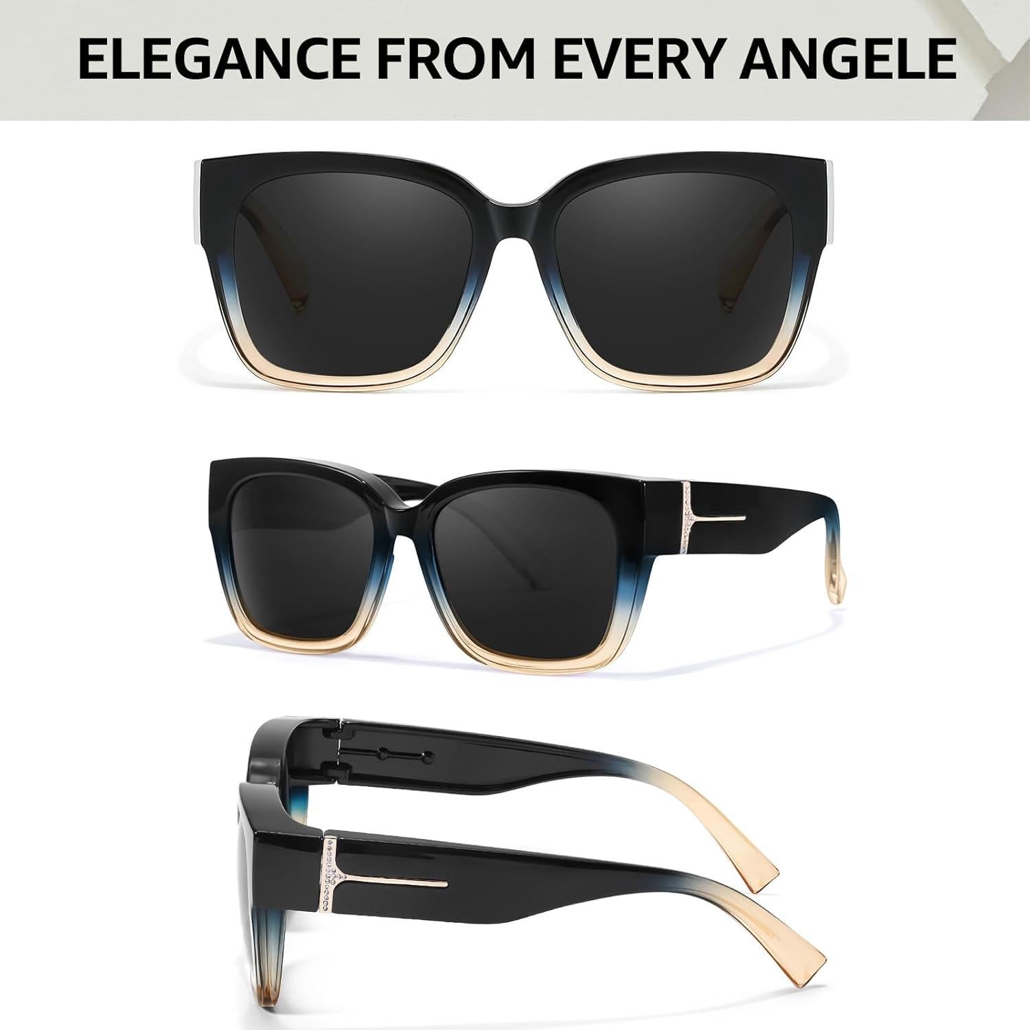 Gafas de sol polarizadas TJUTR para mujeres con rhinestones