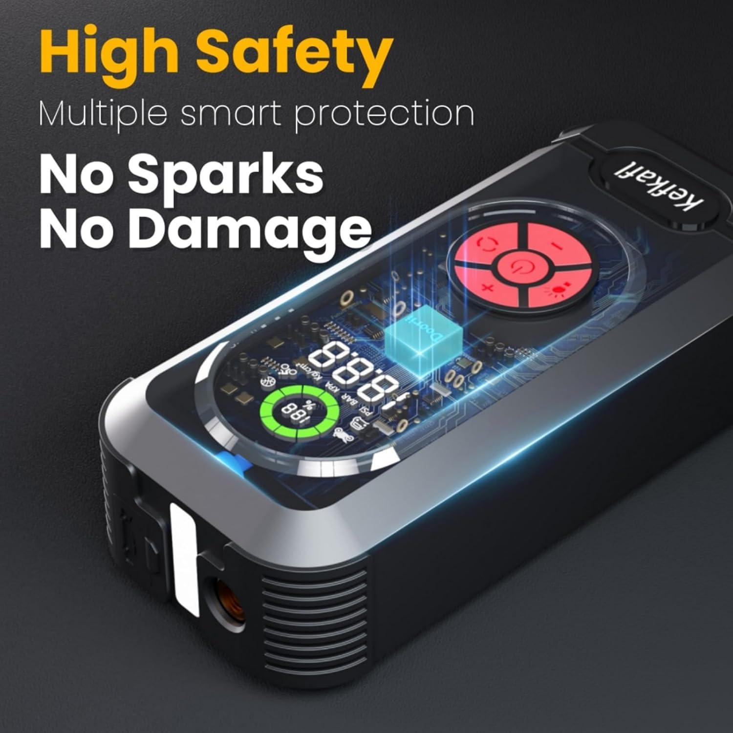 Arrancador de Coche Kefkafl Q10 4500A con Compresor 150PSI