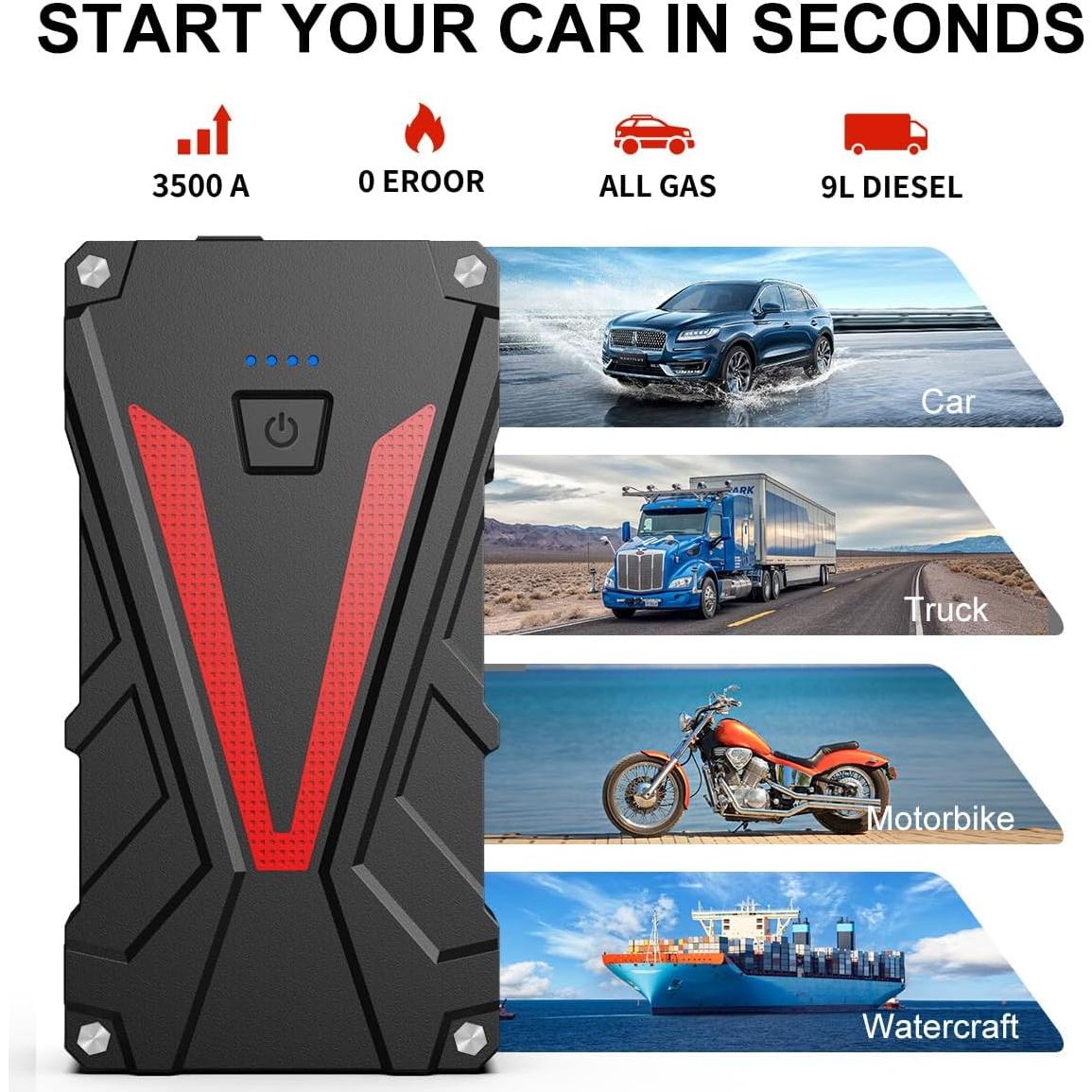 Arrancador de Batería 3500A BuTure BR300 13800mAh Carga Rápida