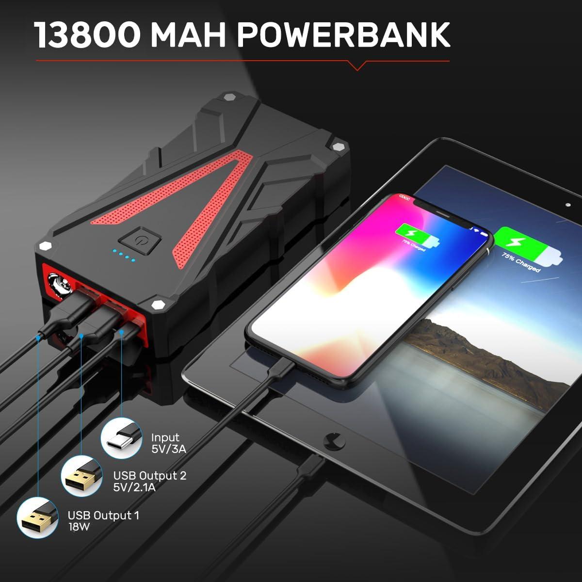 Arrancador de Batería 3500A BuTure BR300 13800mAh Carga Rápida