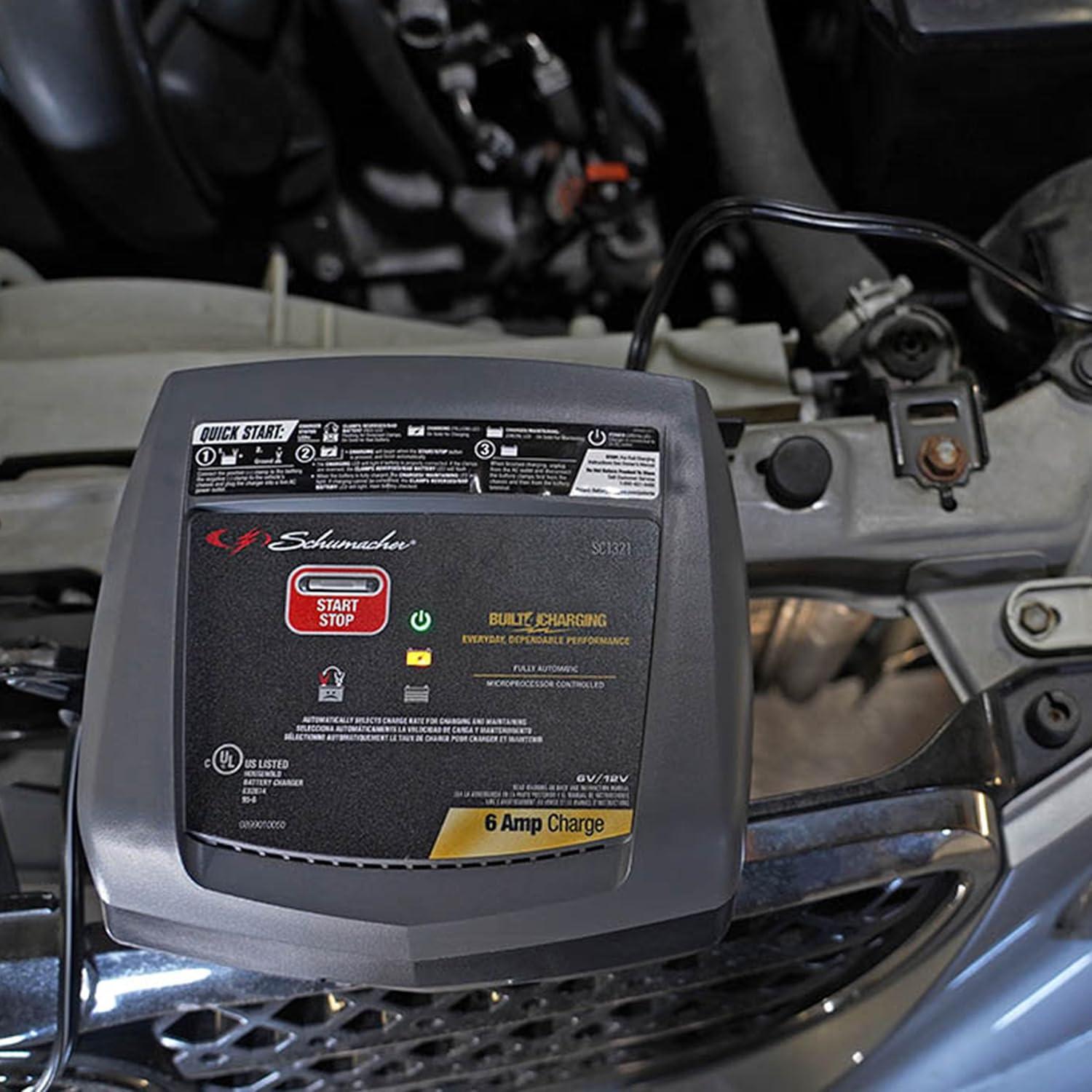 Cargador Schumacher SC1321 6/12V 6A Automático para Baterías