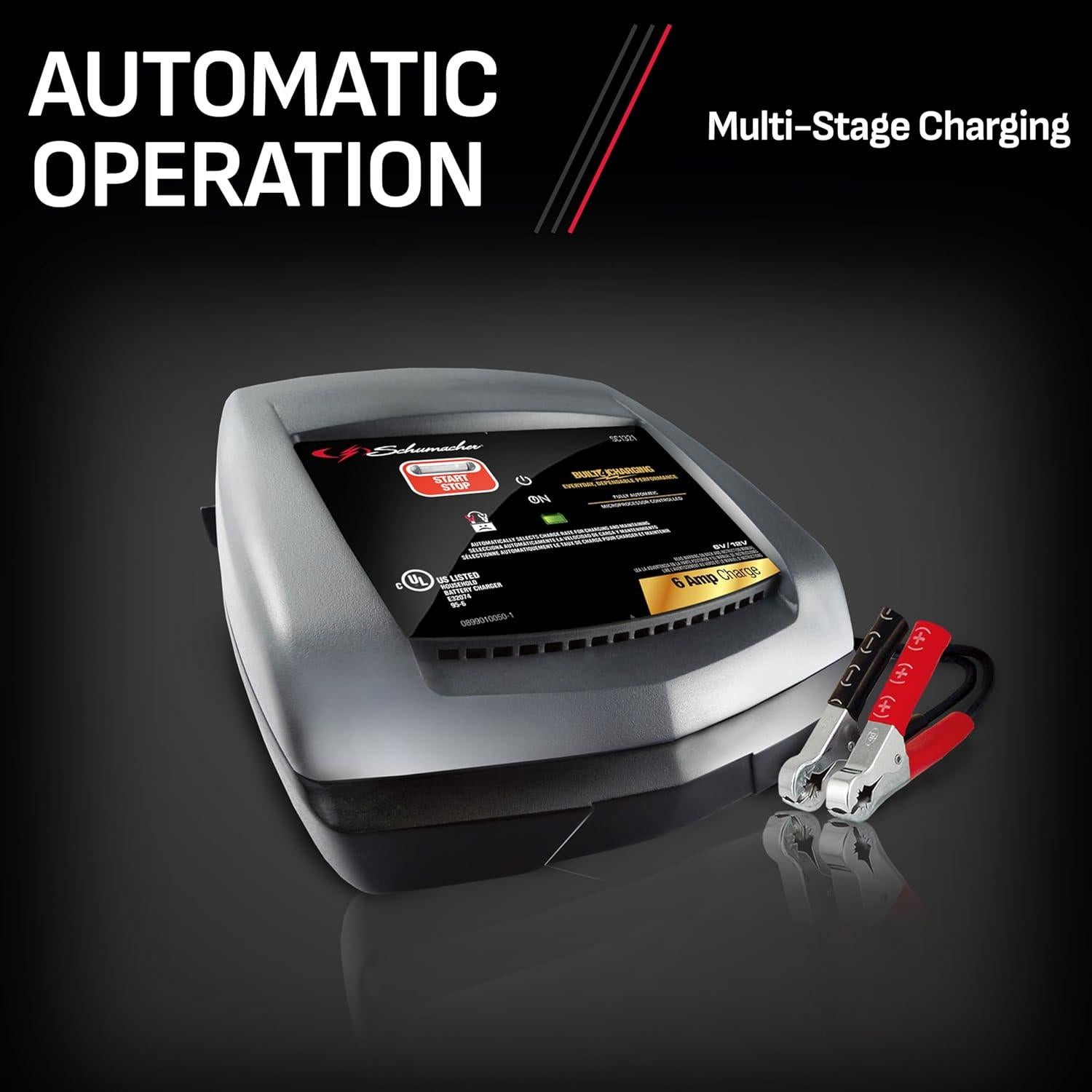 Cargador Schumacher SC1321 6/12V 6A Automático para Baterías